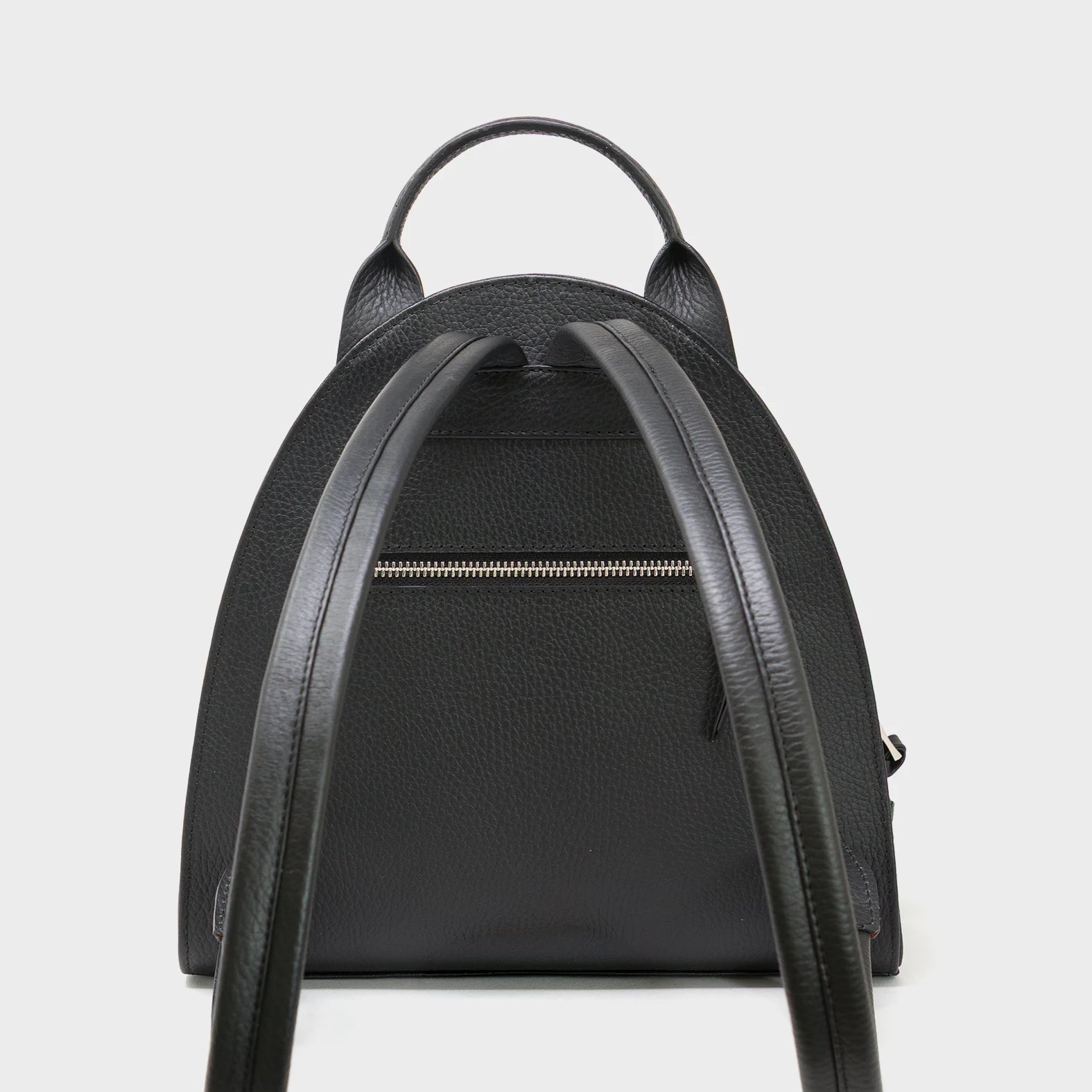 Atsuko The Drop Leather Backpack - Classic Black - Back view