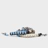 Detachable Shoulder Strap - Beige, Black and Light Blue Handwoven Paracord - Main