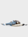 Detachable Shoulder Strap - Beige, Black and Light Blue Handwoven Paracord