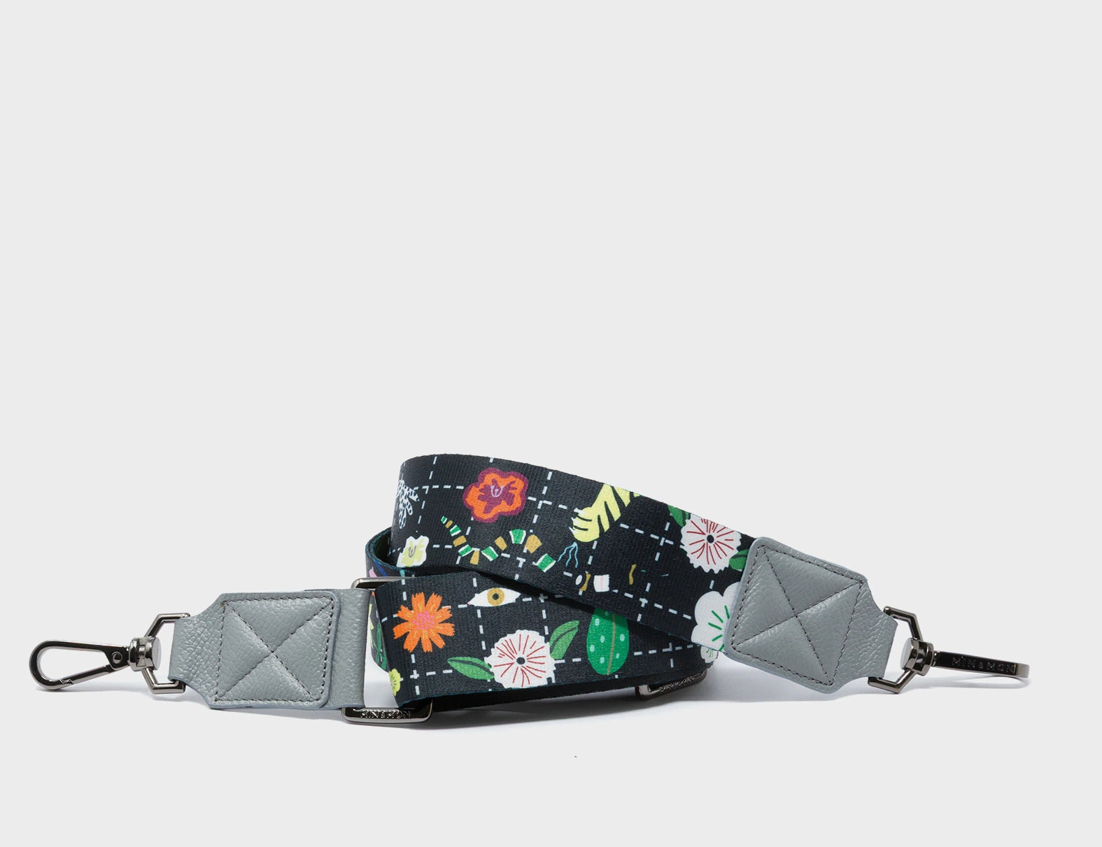 Detachable Black Nylon Strap - Floralia Print - Main
