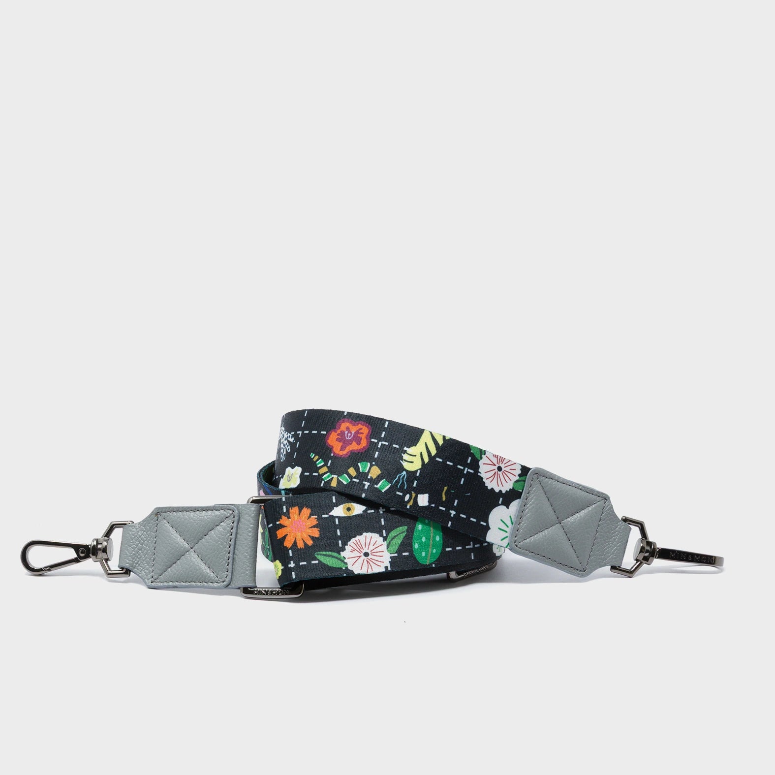 Detachable Black Nylon Strap - Floralia Print - Main