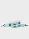 Detachable Eggshell Blue Leather Shoulder Strap - All Over Eyes Embroidery  - Main