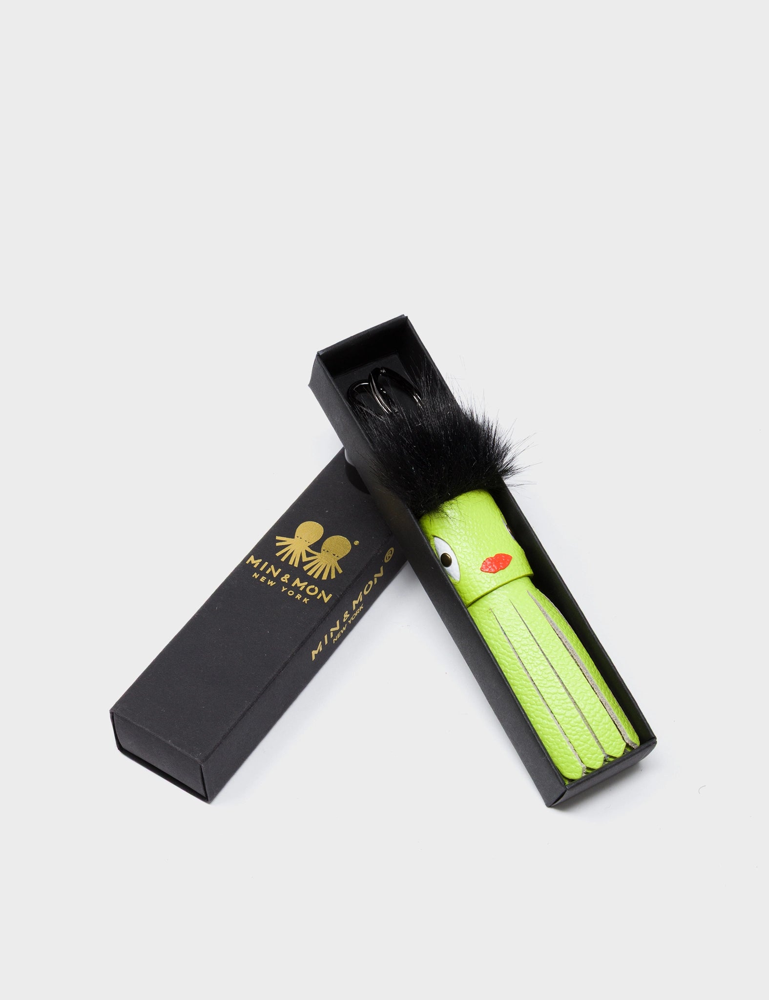 Callie Marie Mayne - Sharp Green Leather and Black Faux Fur - Package