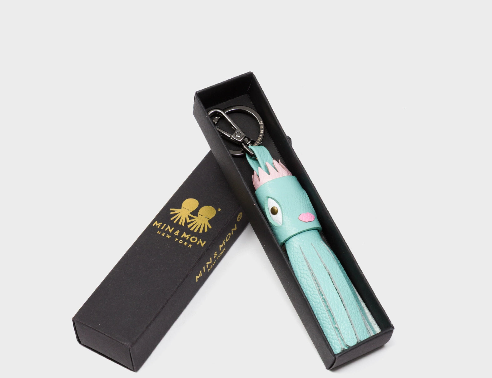 Queen Callie Marie Charm - Eggshell Blue Leather Keychain - Package