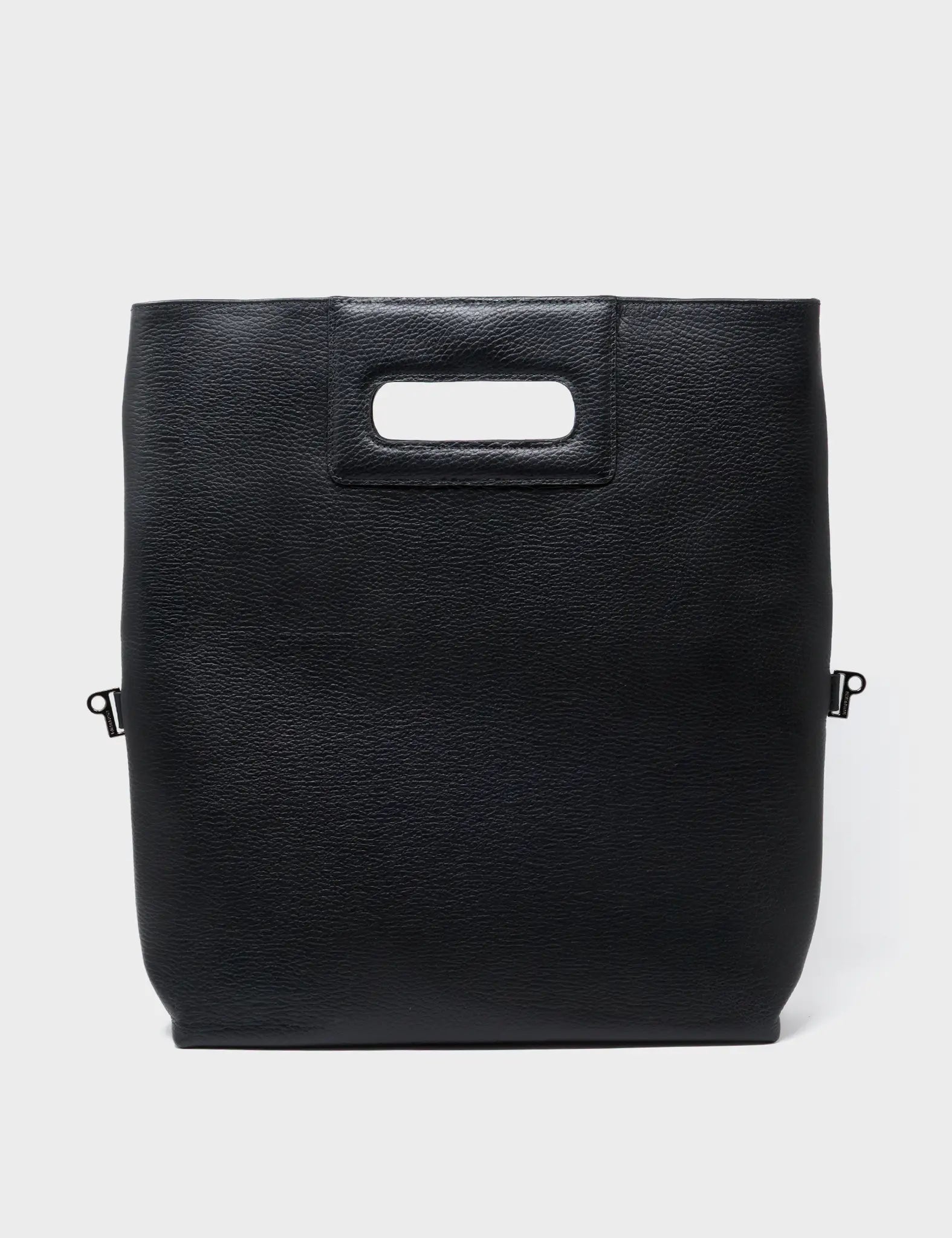 Milo Convertible Crossbody Bag - Black Leather Creatures of the Future Print - Back View