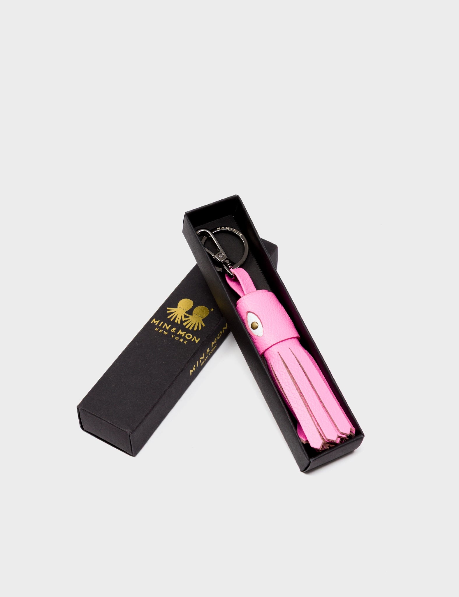 Callie Marie Hue Charm - Taffy Pink Leather Keychain - Package