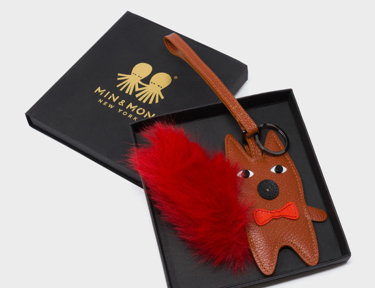Flufftail - Baked City Brown Leather Bag Charm - Package