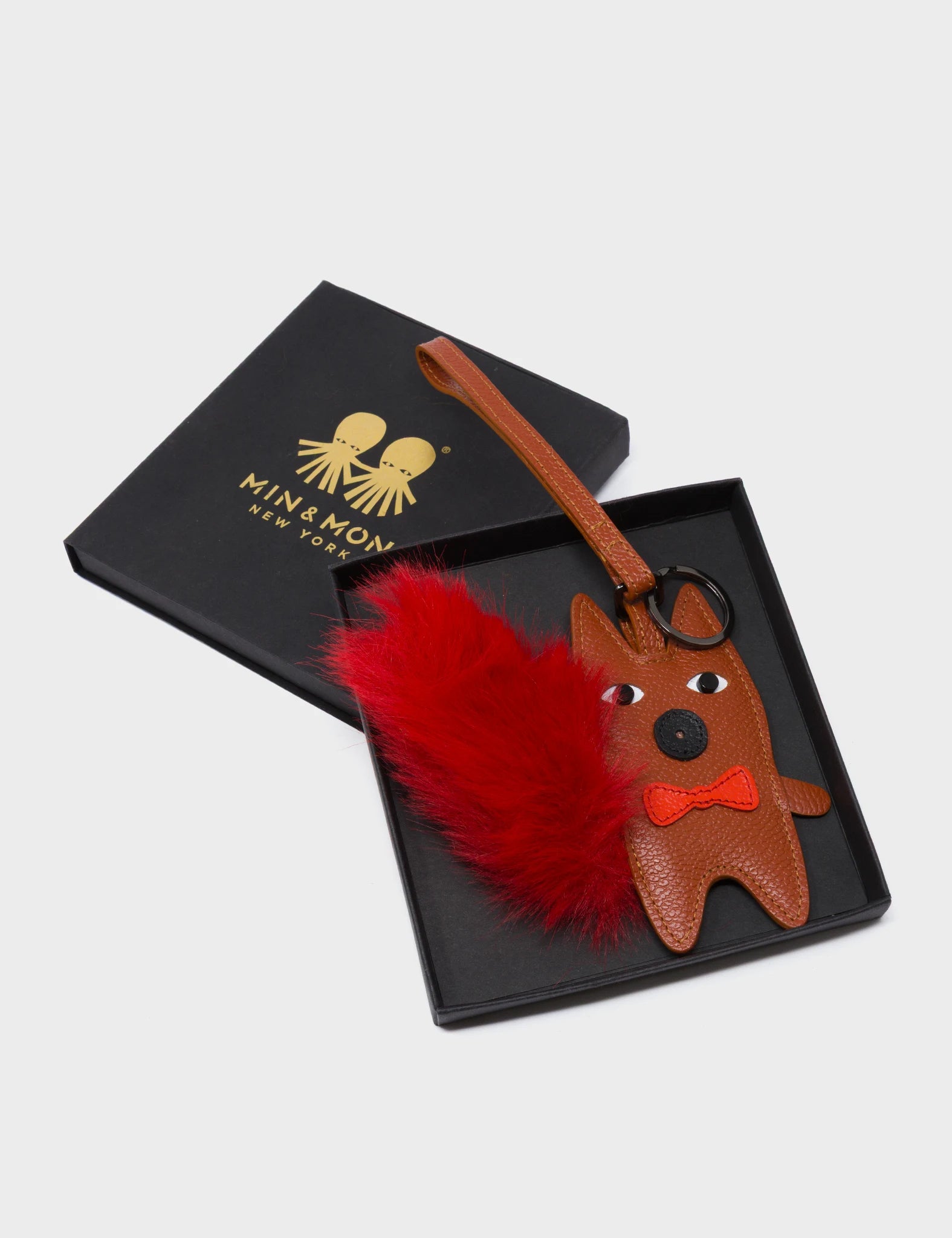 Flufftail - Baked City Brown Leather Bag Charm - Package