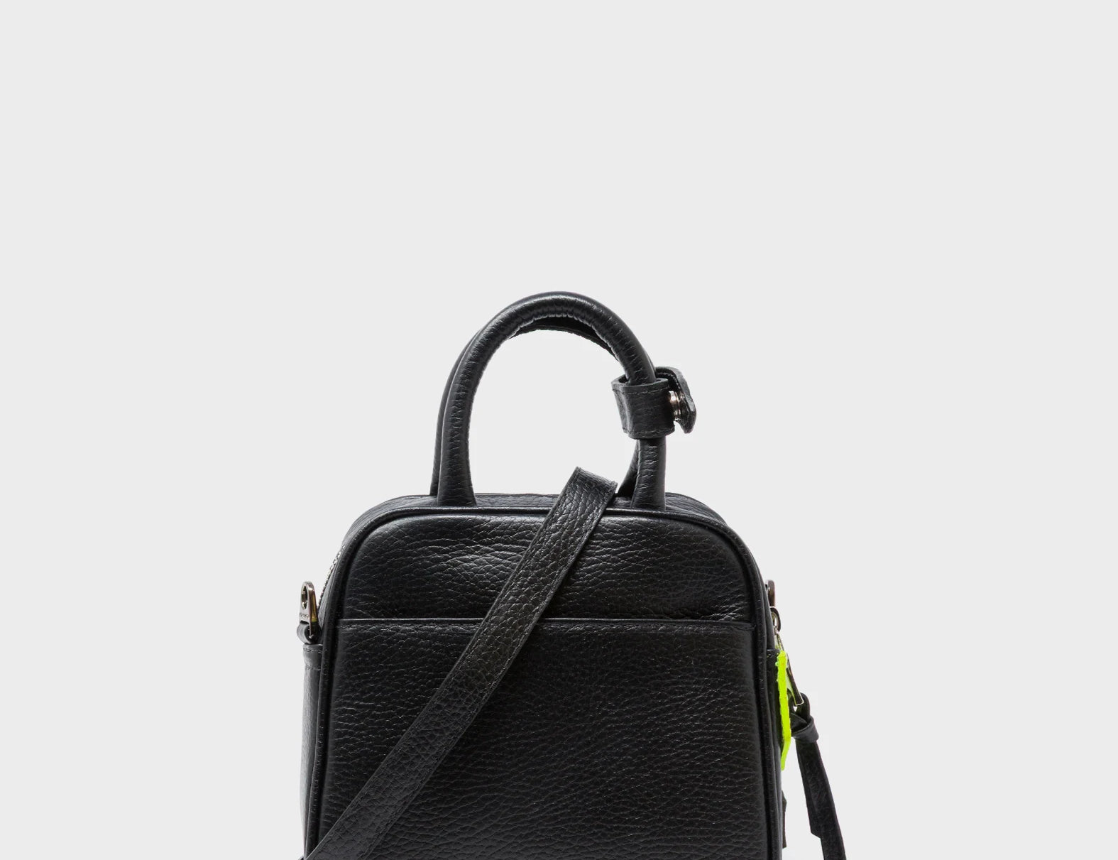 Marino Mini Crossbody Black Leather Bag - Floralia Design - Back