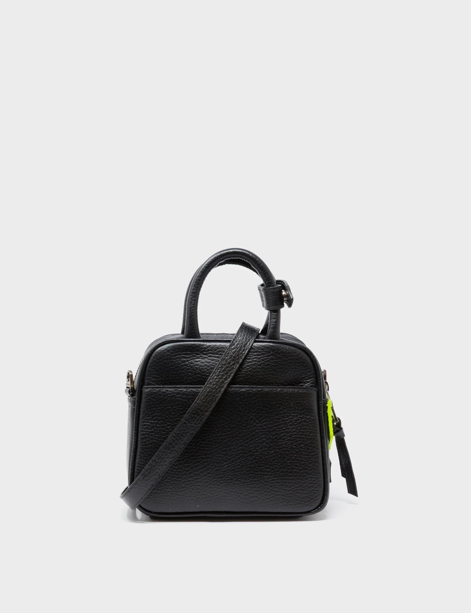 Marino Mini Crossbody Black Leather Bag - Floralia Design - Back