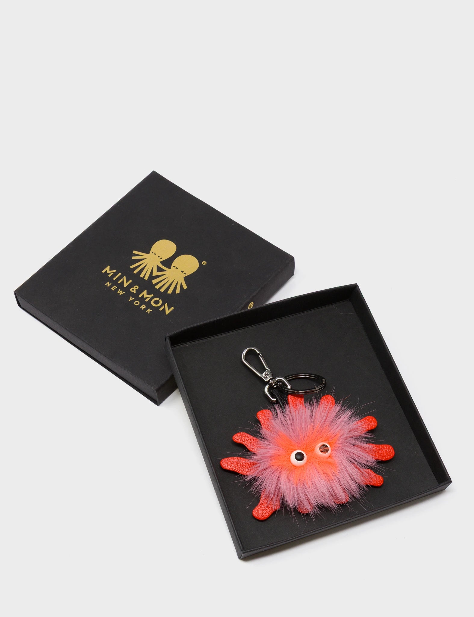 Velvoria Charm - Fiesta Red Leather Keychain - package