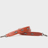 Detachable Baked City Brown Leather Shoulder Strap - All Over Eyes Embroidery  - Main