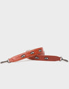 Detachable Baked City Brown Leather Shoulder Strap - All Over Eyes Embroidery 
