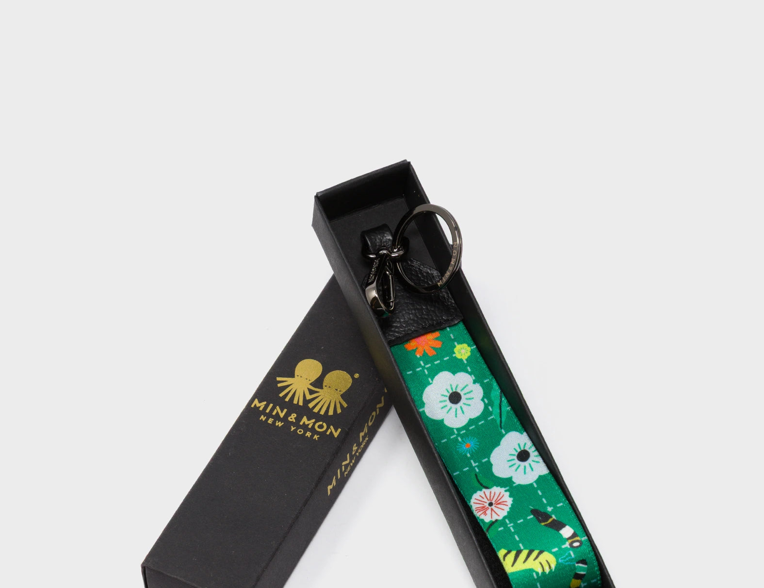 Nylon Keychain - Green Floralia Print - Package