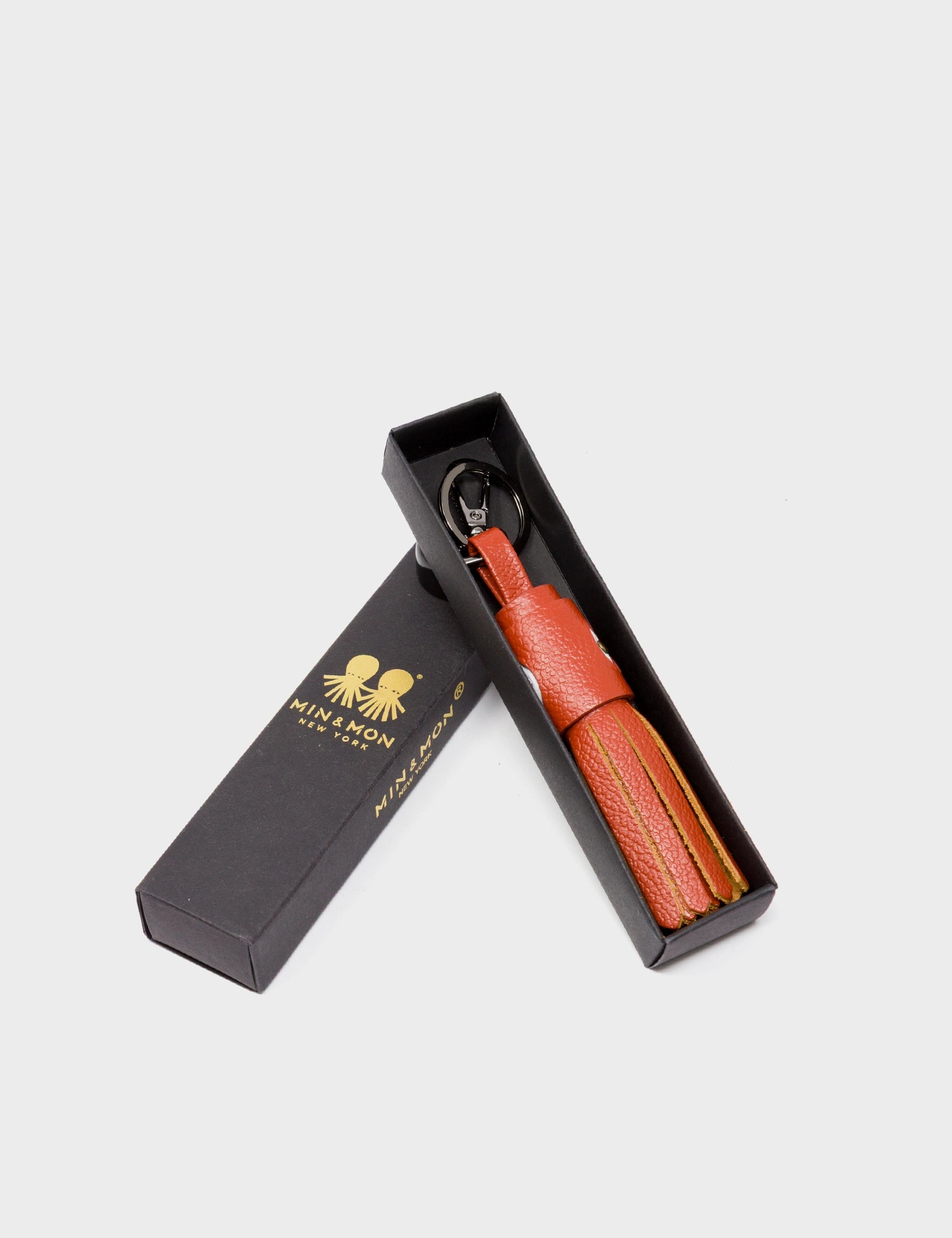 Callie Marie Hue Charm - Baked City Brown Leather Keychain - package