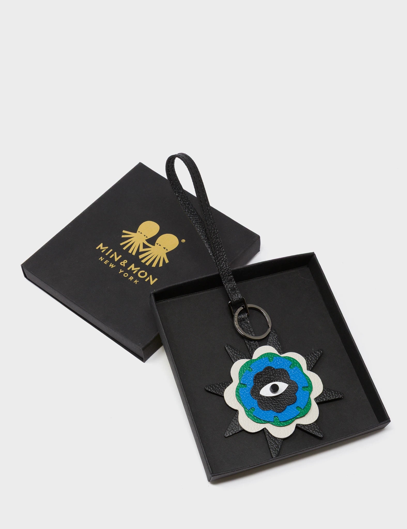 Blinkum Charm - Black Leather Bag Charm - Package