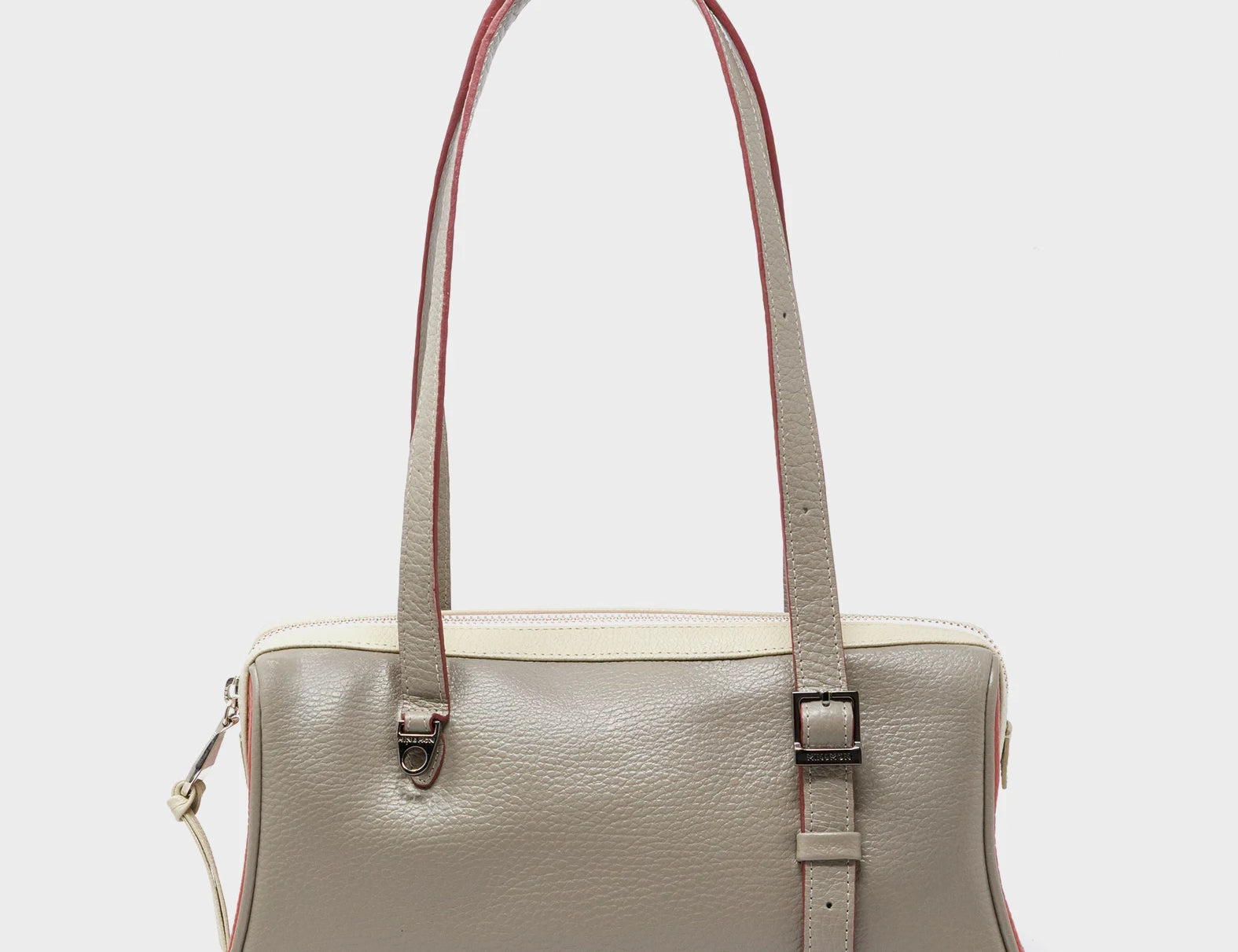 Esther Tuffet Brown Satchel Mini Bag - All Over Eyes Embroidery - Back