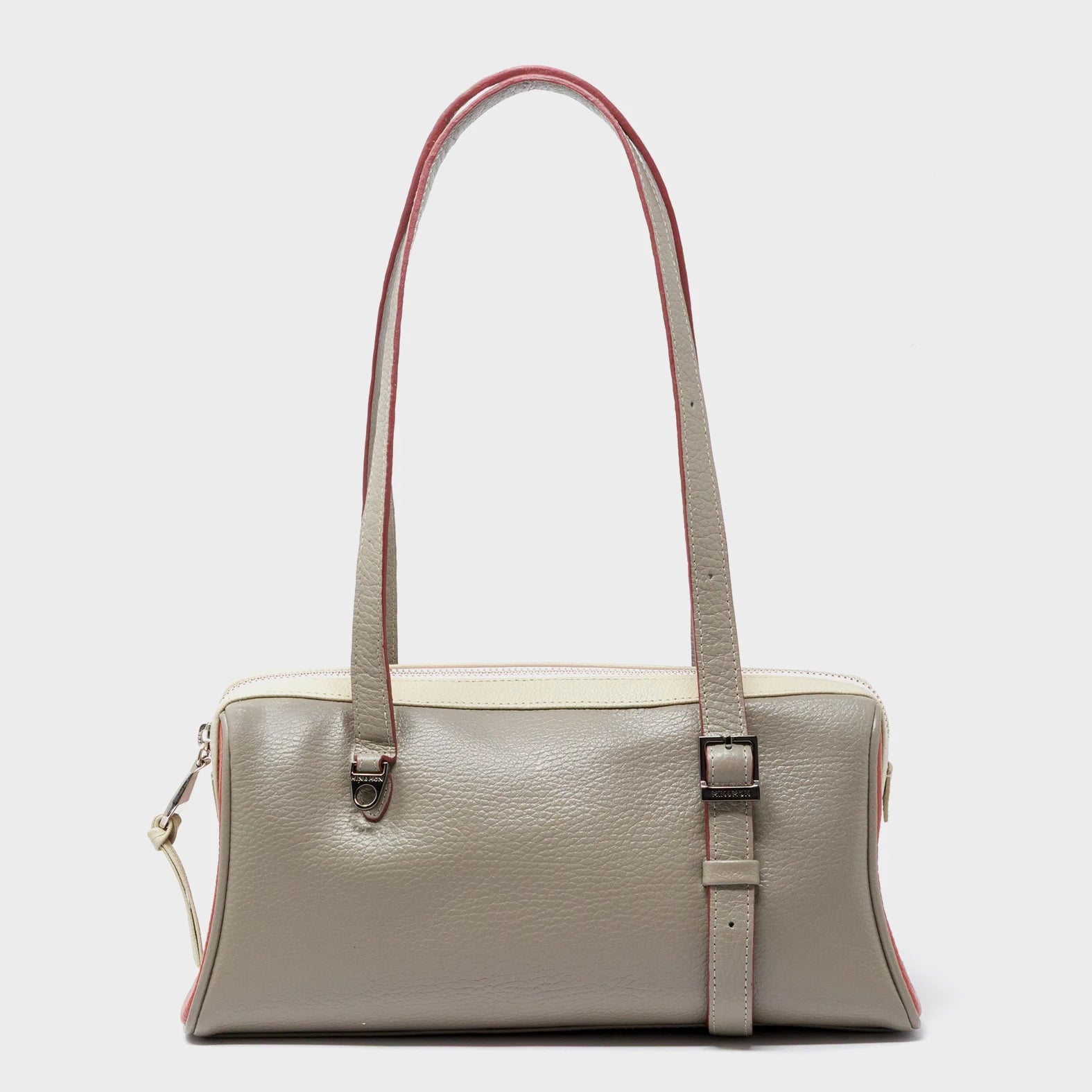 Esther Tuffet Brown Satchel Mini Bag - All Over Eyes Embroidery - Back