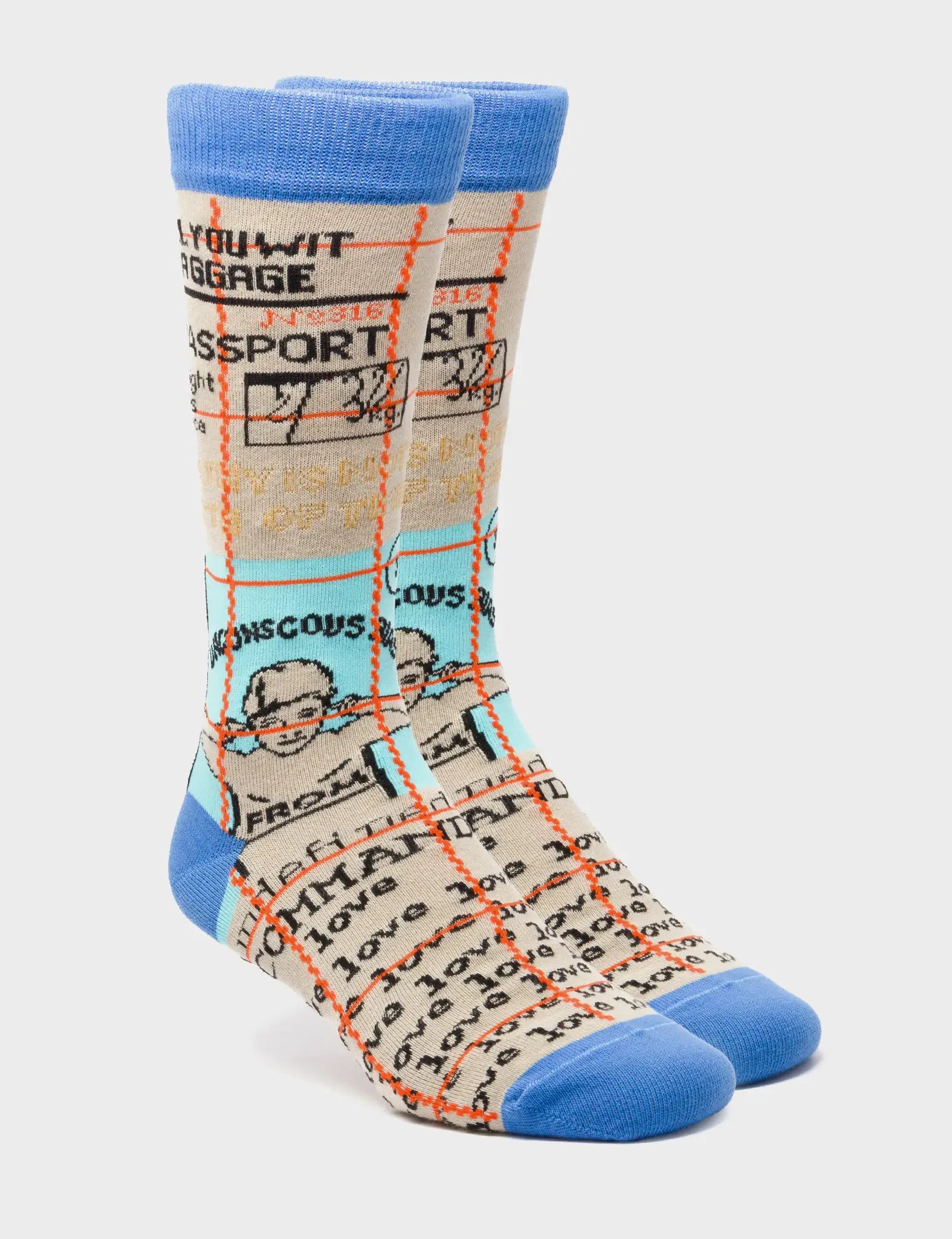 Light Blue and Beige Socks - Kind Type - 3D View