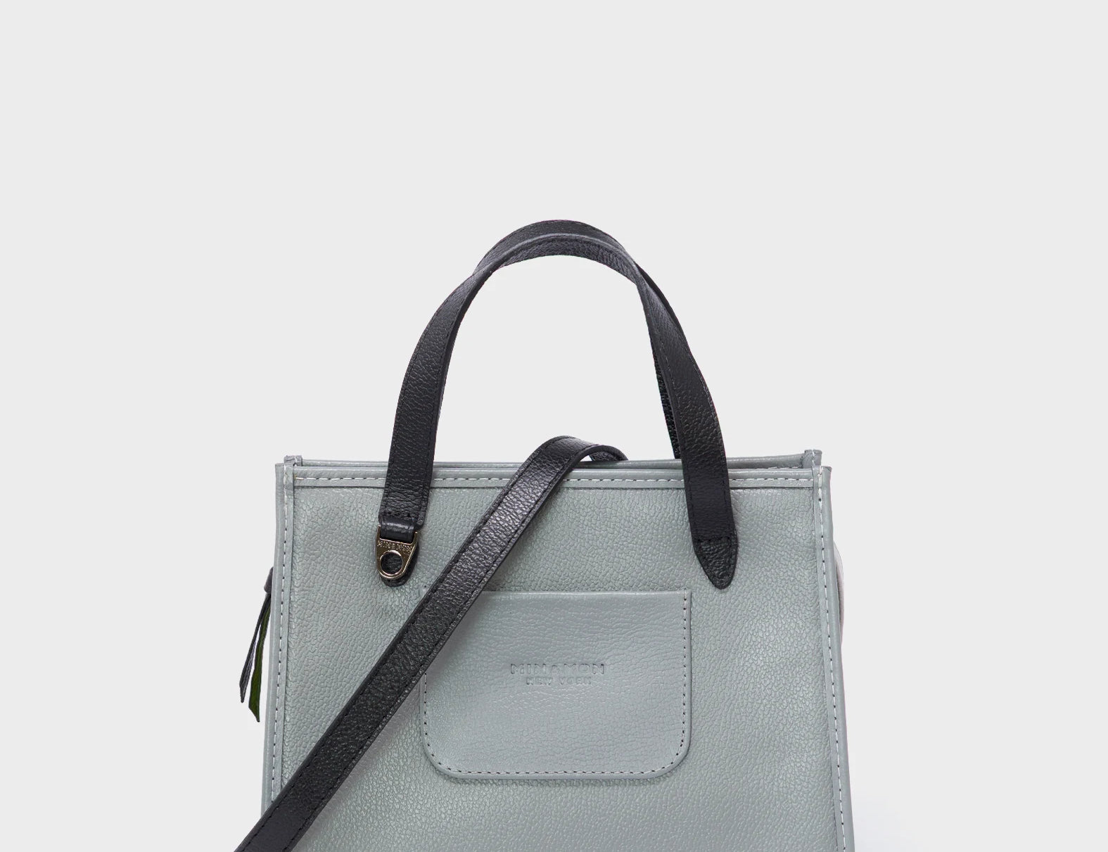 Simon Gray Leather Small Handbag - Floralia Design - Back View