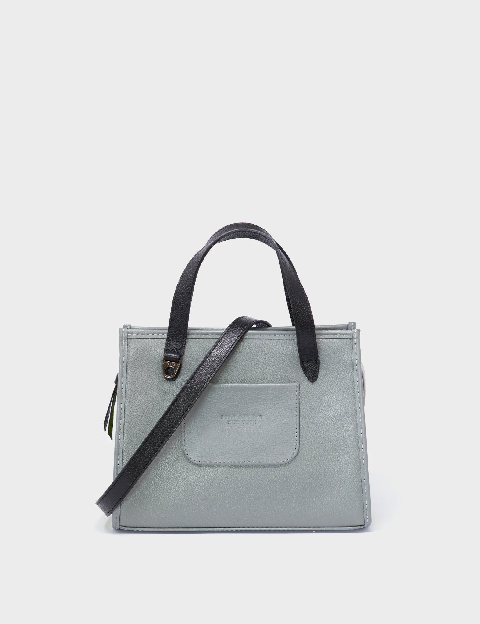 Simon Gray Leather Small Handbag - Floralia Design - Back View