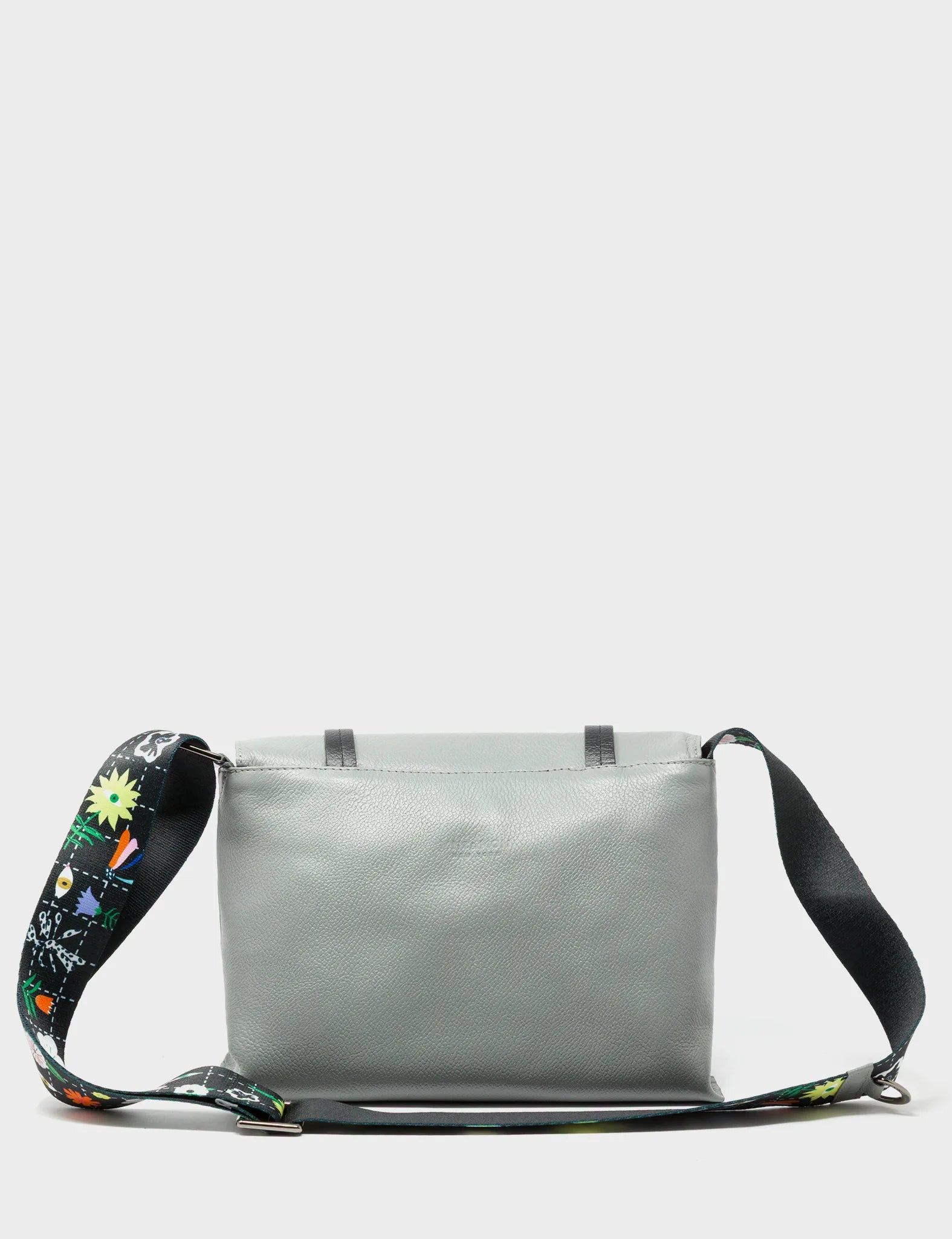 Victor Gray Small Messenger Bag - Winged Tiger Embroidery - Back