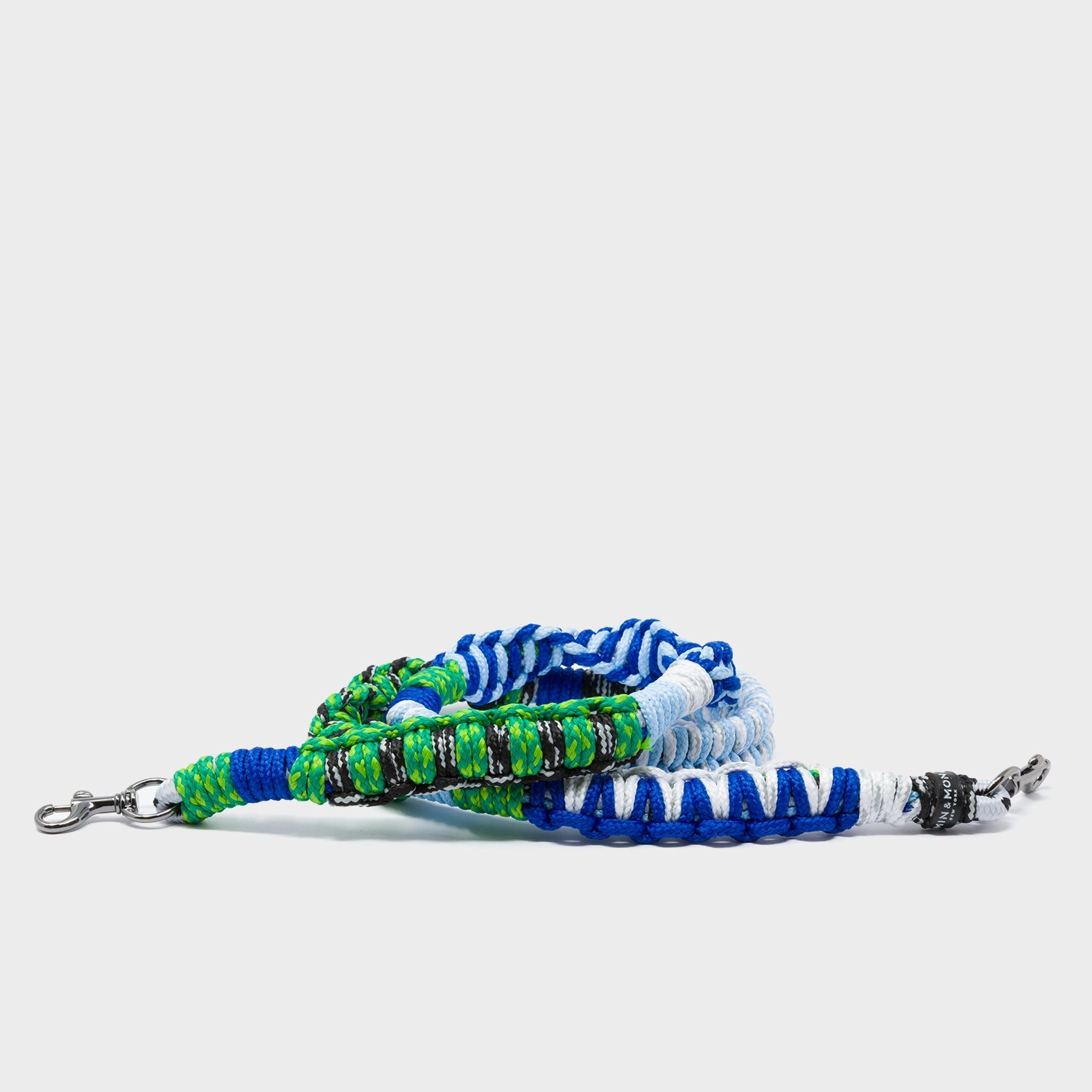 Detachable Shoulder Strap - Blue and Green and White  Handwoven Paracord - Main