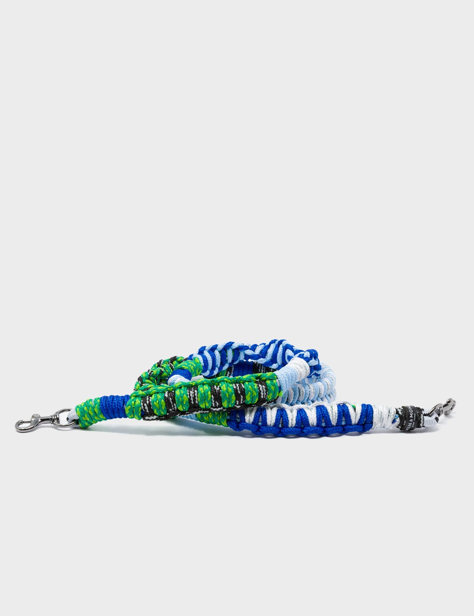 Detachable Shoulder Strap - Blue and Green and White  Handwoven Paracord - Main