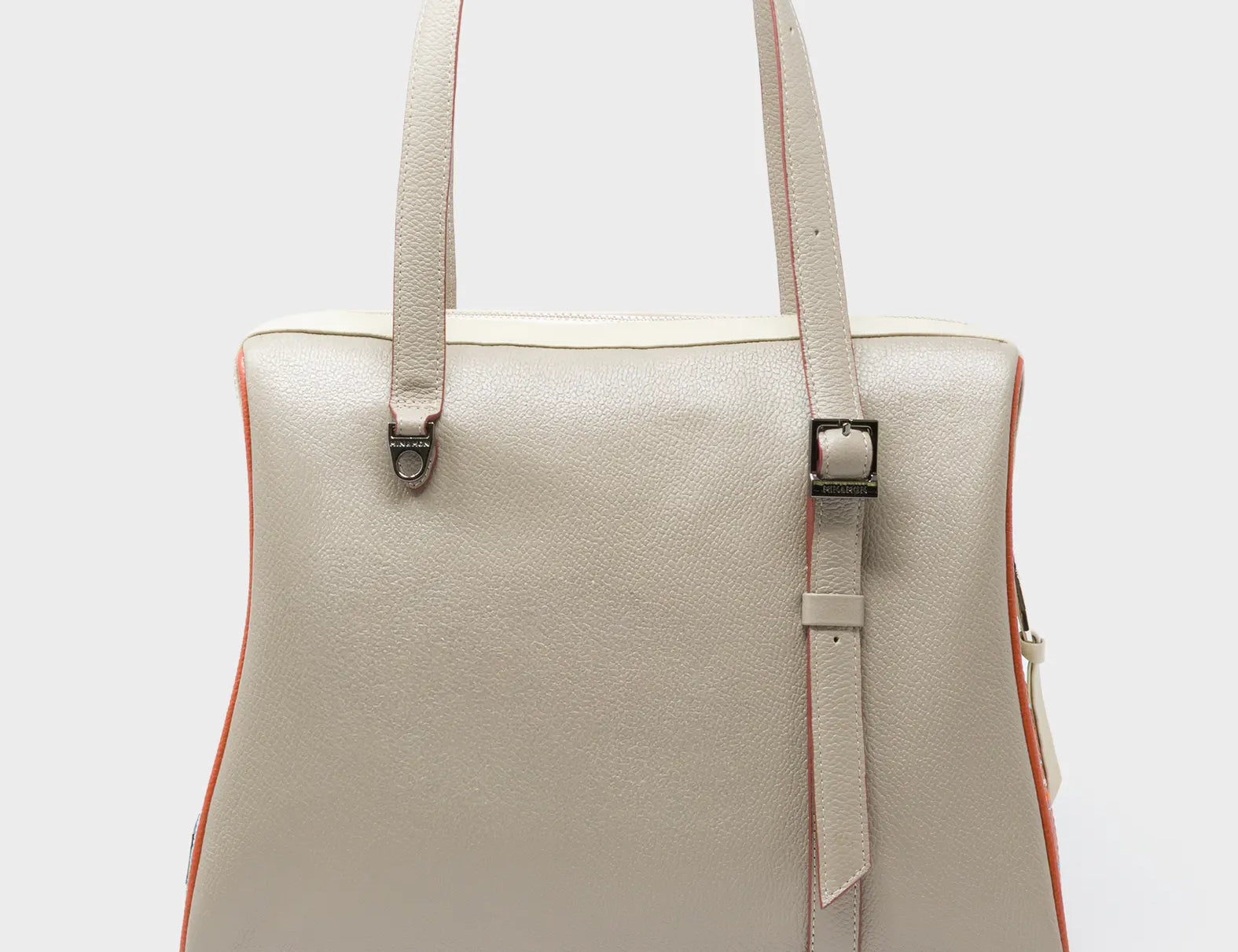 Esther Tuffet Brown Satchel Bag - Retro Tiger Design - Back View