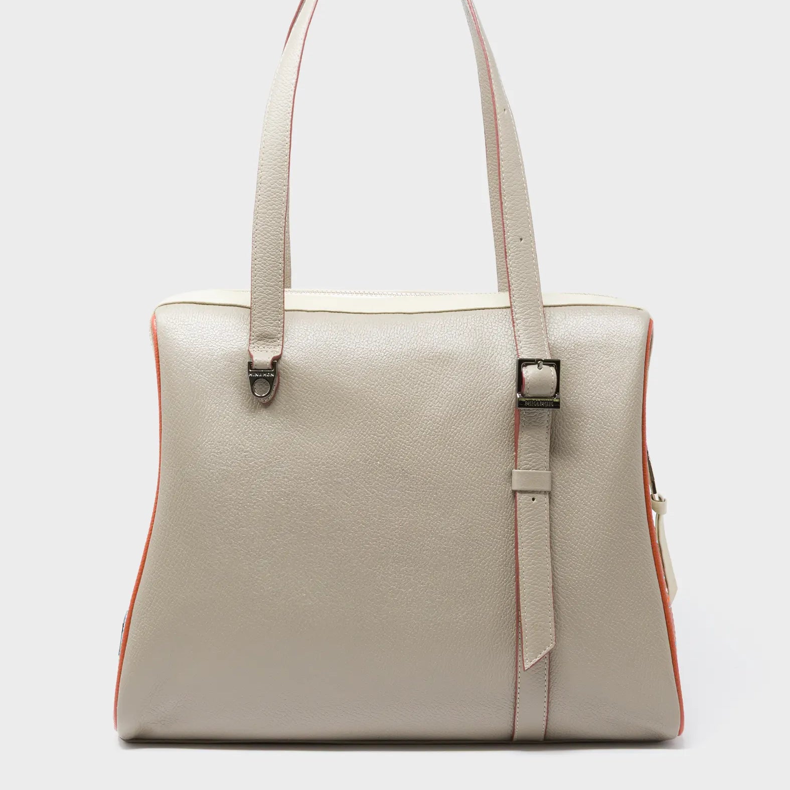 Esther Tuffet Brown Satchel Bag - Retro Tiger Design - Back View