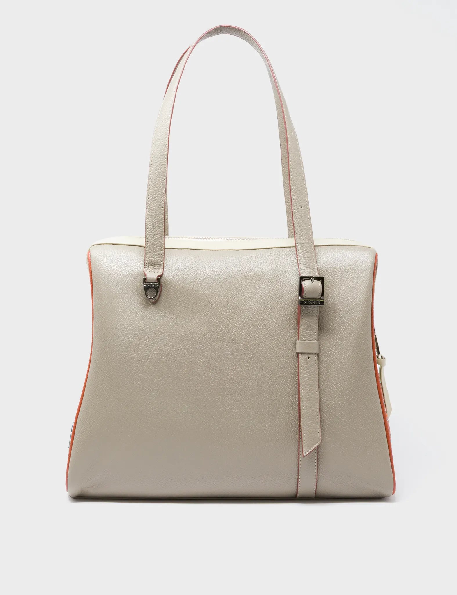 Esther Tuffet Brown Satchel Bag - Retro Tiger Design - Back View