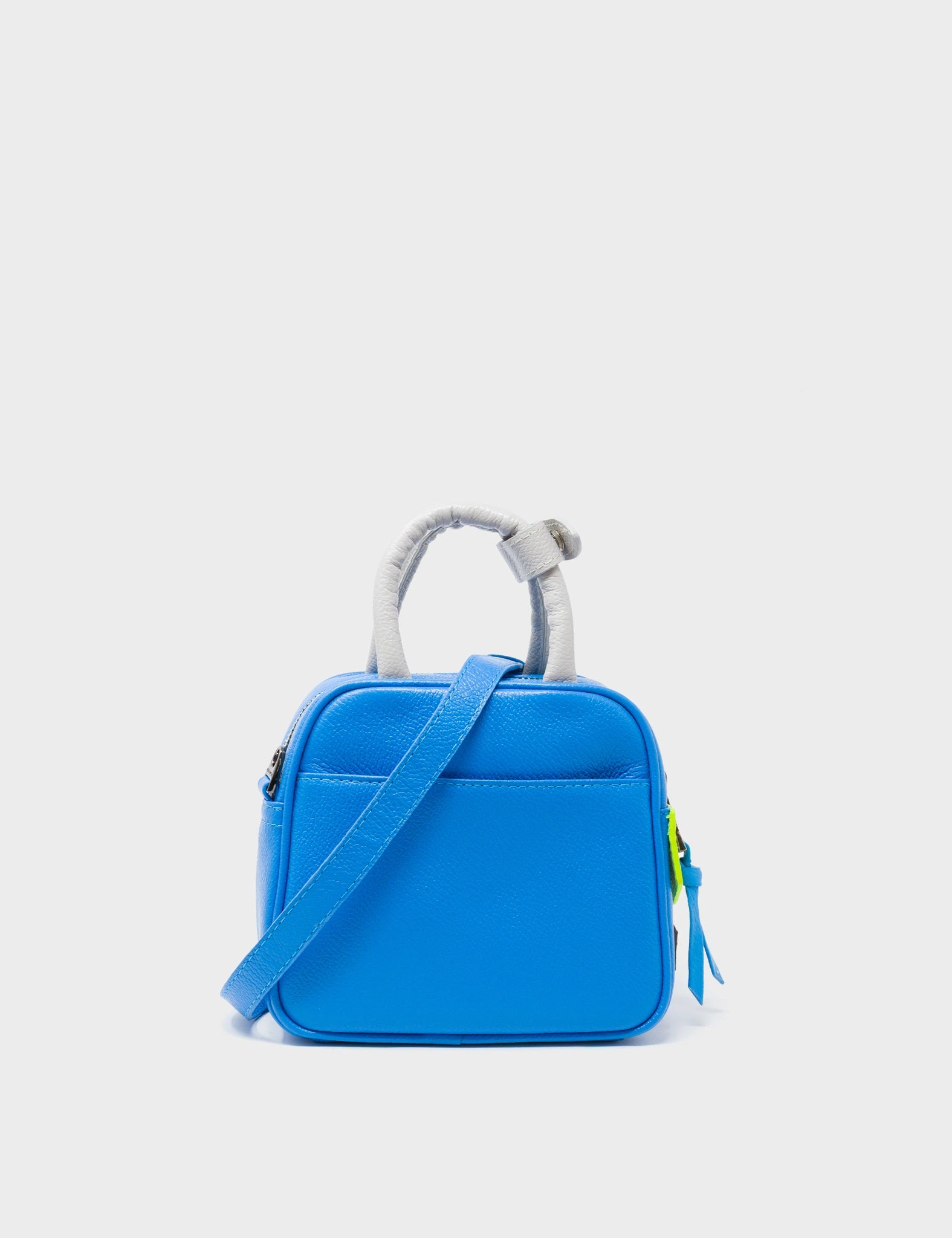 Marino Mini Crossbody Ibiza Blue Leather Bag - Floralia Design - Back
