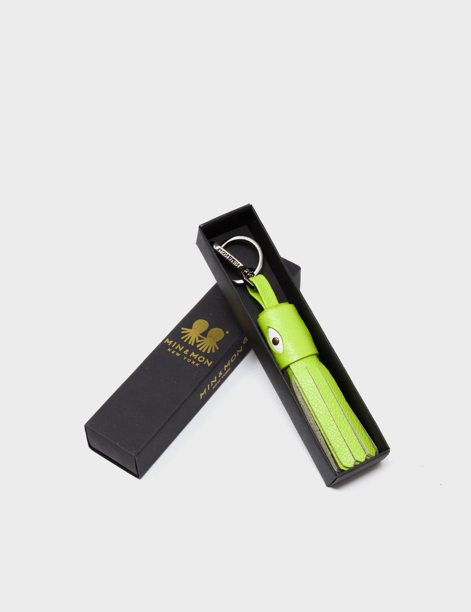 Callie Marie Hue Charm - Sharp Green Leather Keychain - package