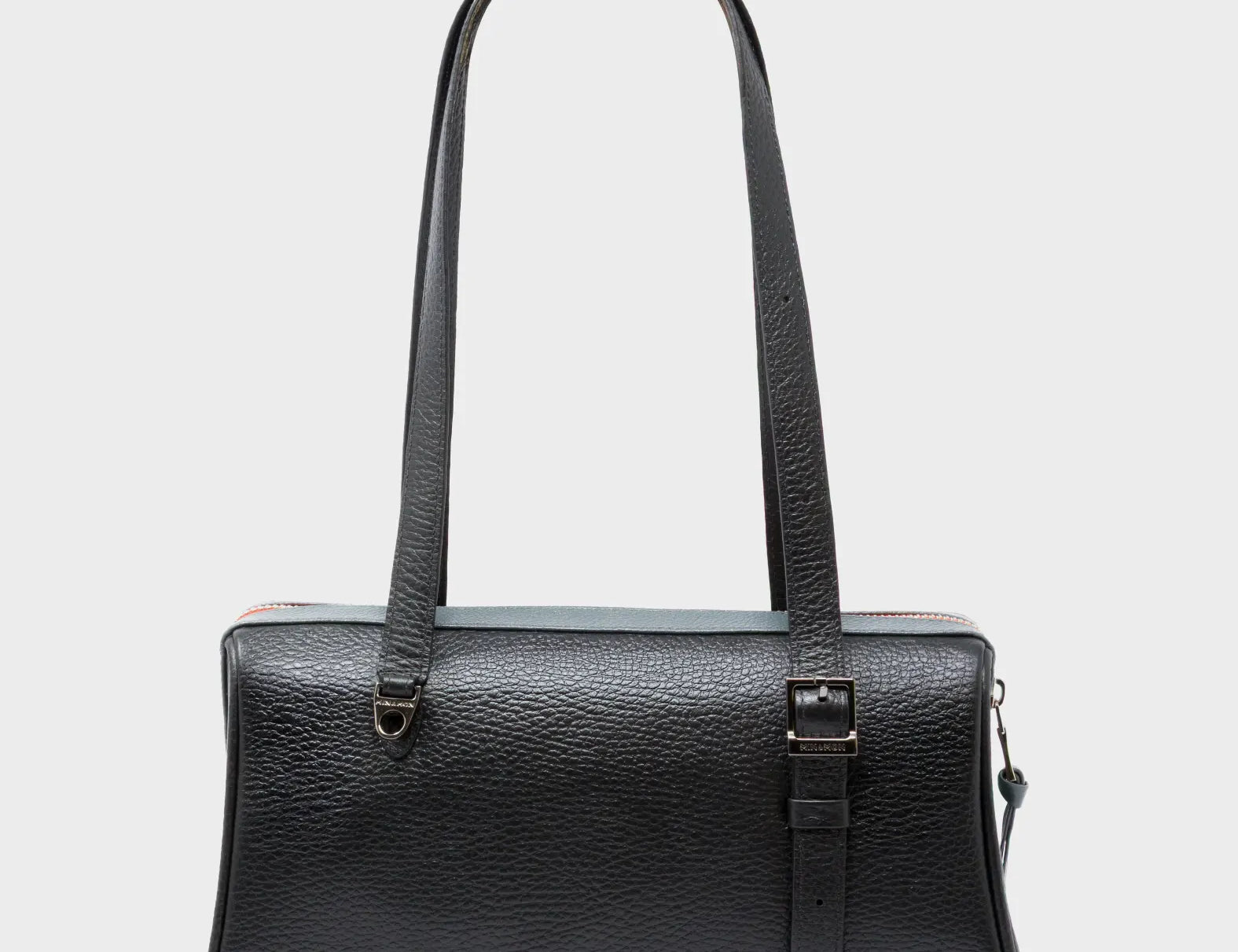 Esther Black Satchel Mini Bag - All Over Eyes Embroidery - Back View