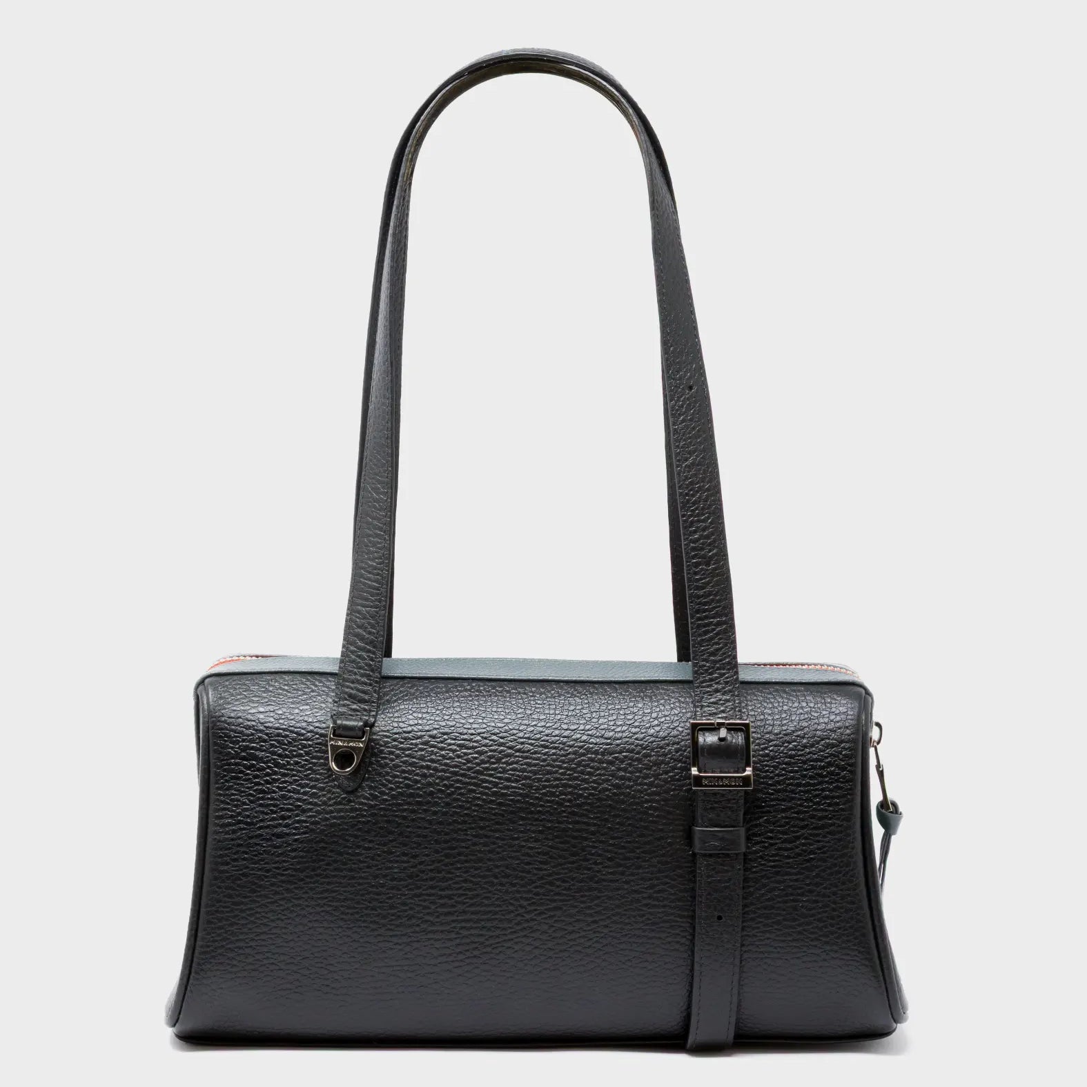 Esther Black Satchel Mini Bag - All Over Eyes Embroidery - Back View