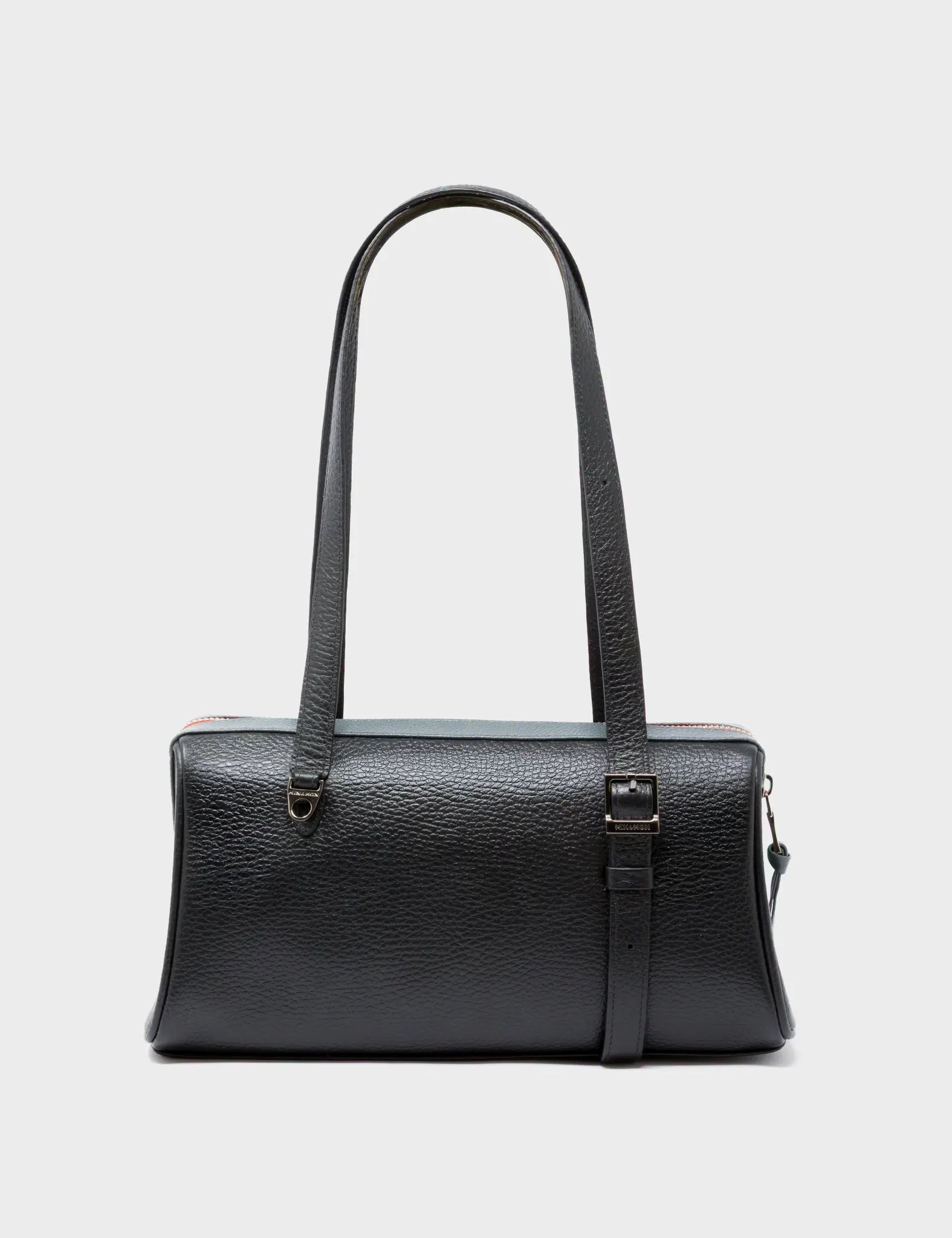 Esther Black Satchel Mini Bag - All Over Eyes Embroidery - Back View