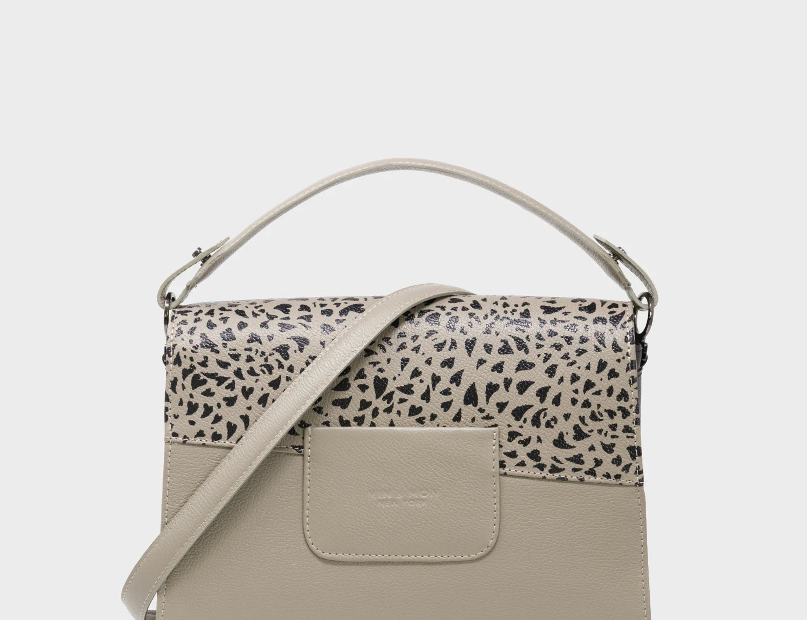 Anastasio Medium Crossbody Handbag Tuffet Brown Leather - Wild Heart Embroidery - Back View