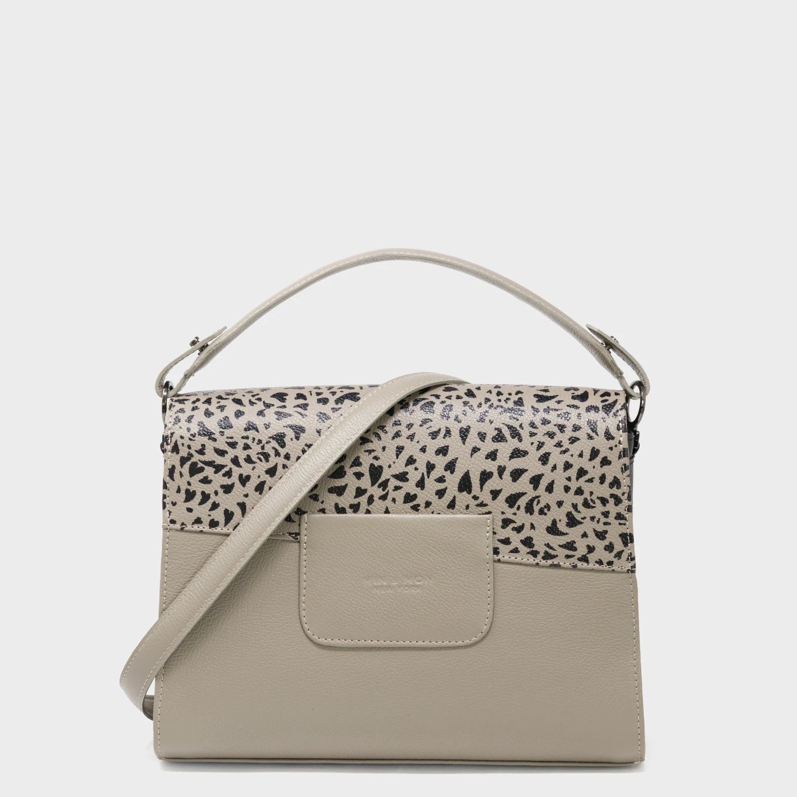 Anastasio Medium Crossbody Handbag Tuffet Brown Leather - Wild Heart Embroidery - Back View