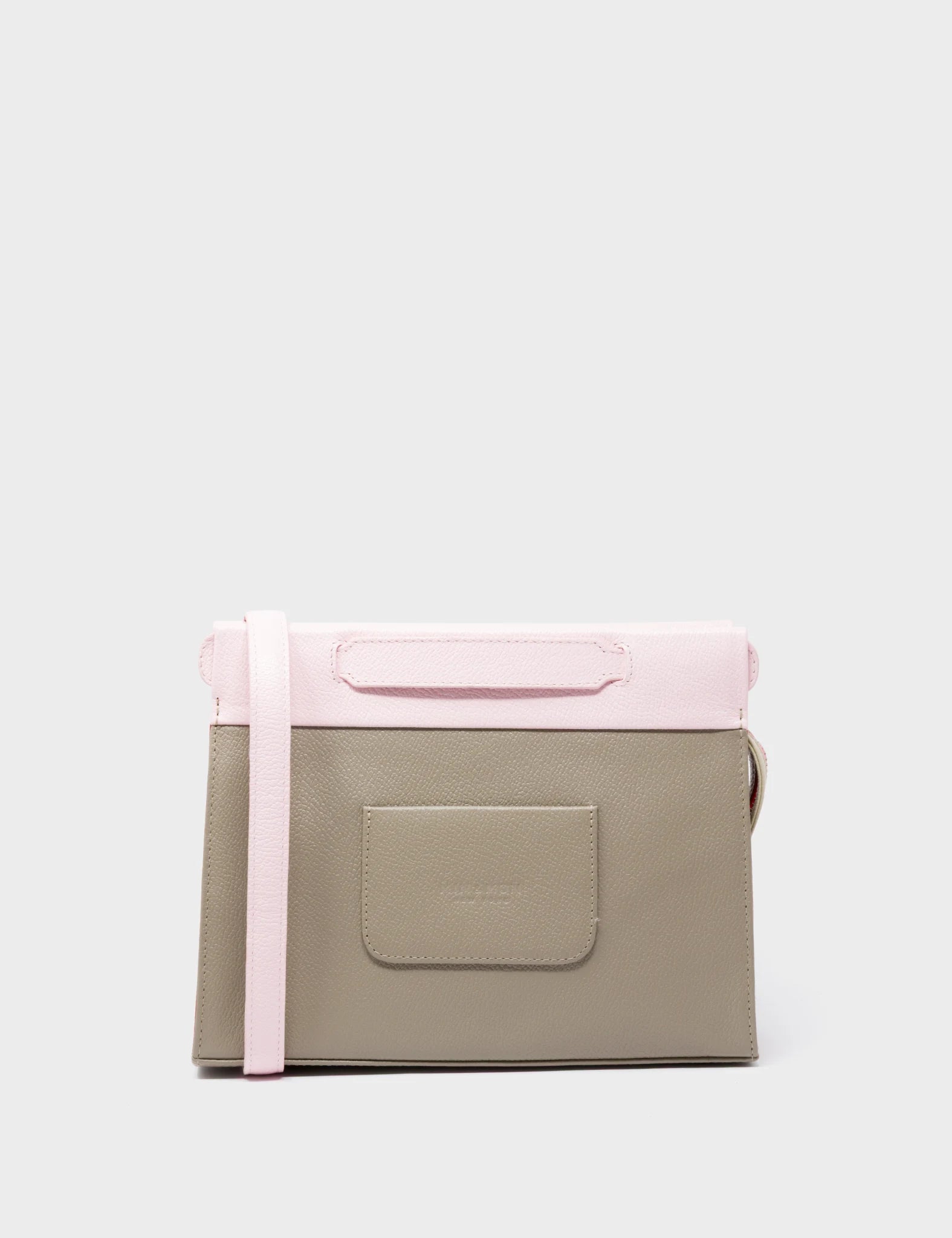 Vali Crossbody Tuffet Brown and Parfait Pink - Retro Tiger Design - Back View