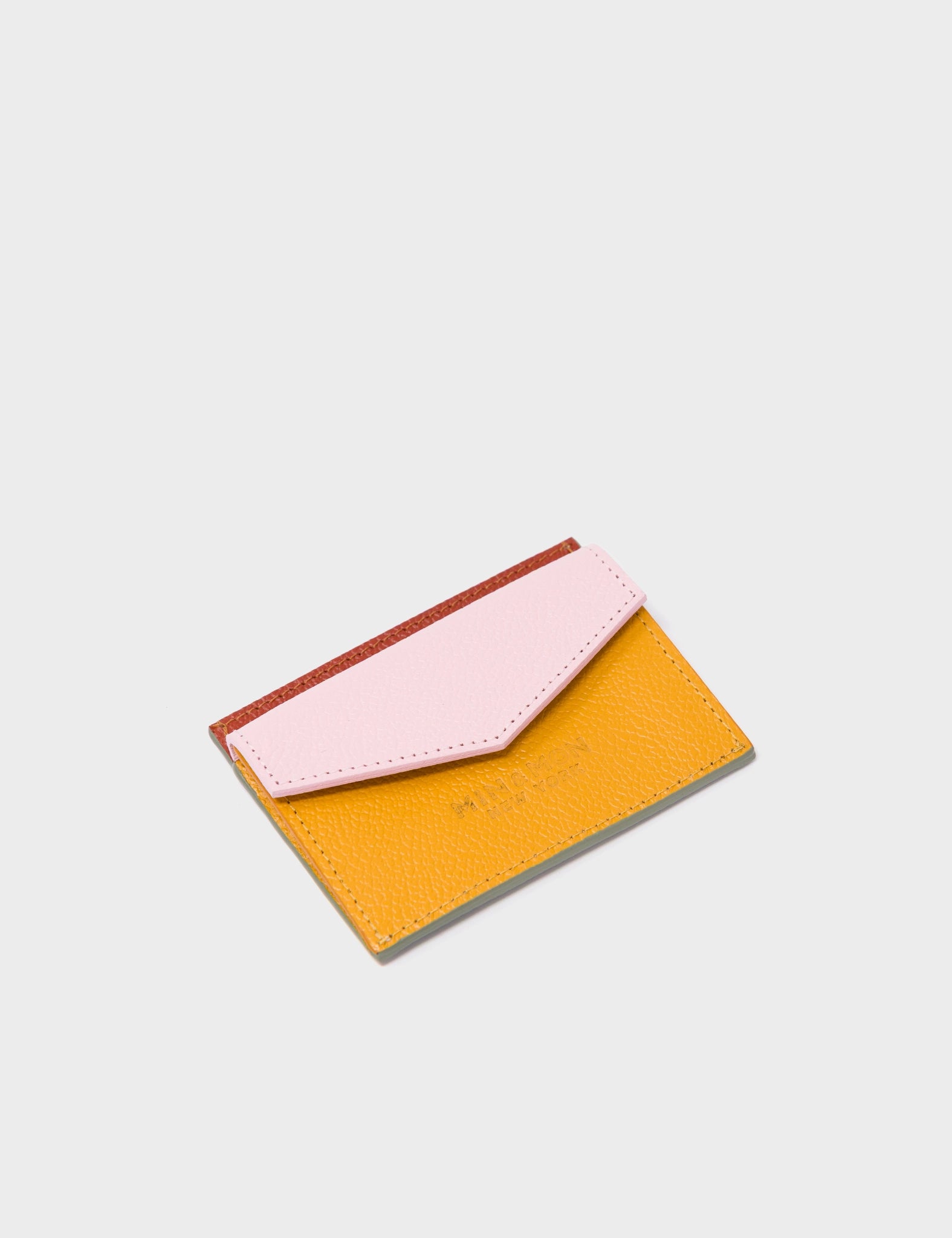 Felix Tuffet and Golden Glow Leather Cardholder - All Over Eyes Embroidery - Pocket side view