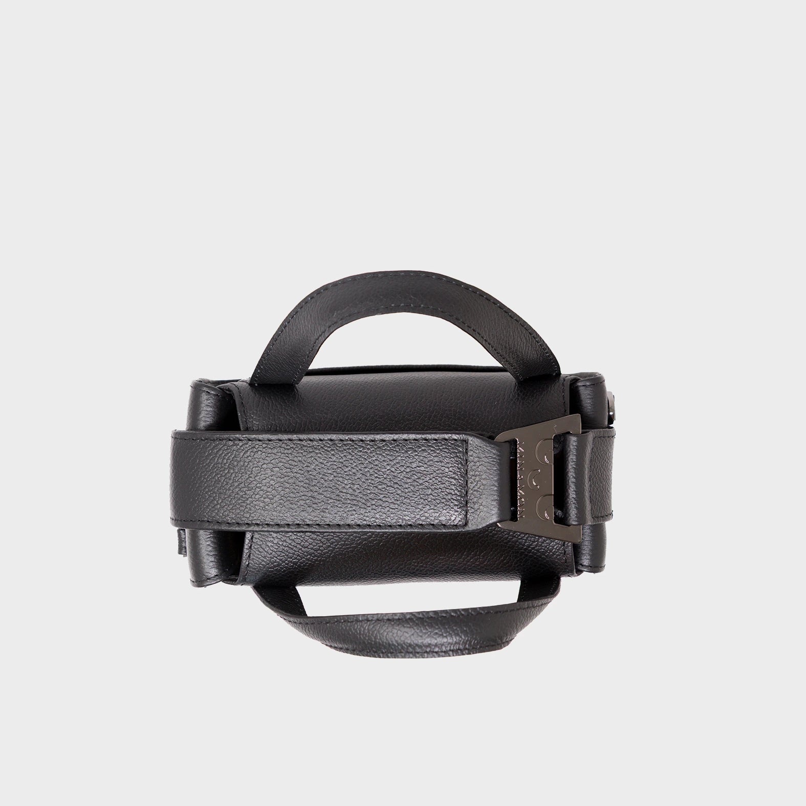 Benji Micro Crossbody Black Leather Bag - Look Up - Top View