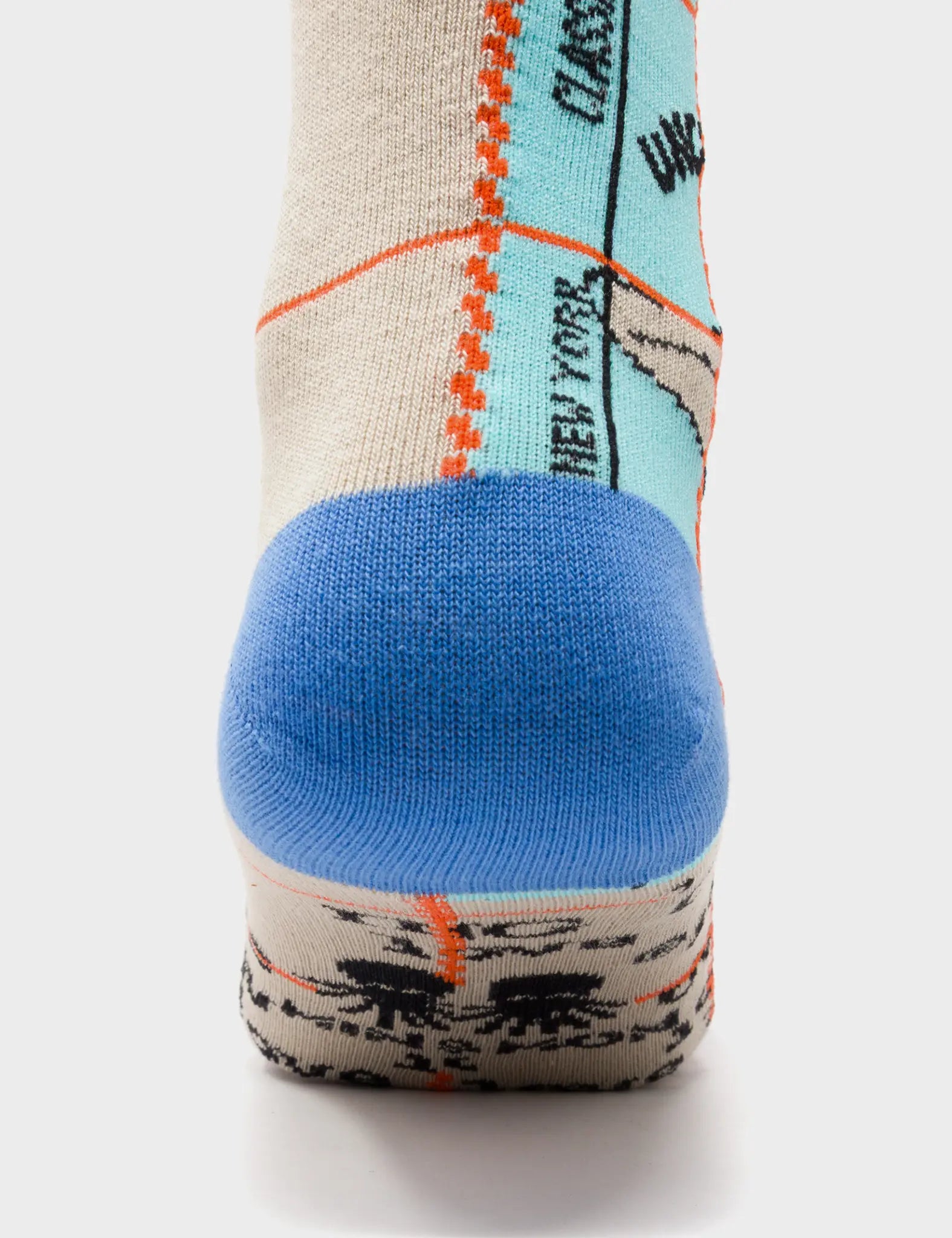 Light Blue and Beige Socks - Kind Type - Back View