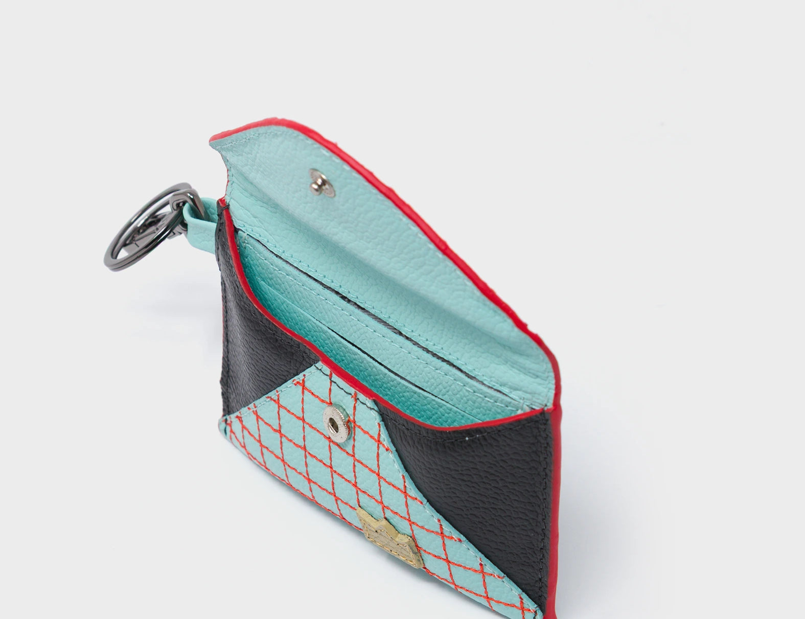 Fabian Eggshell Blue Leather Wallet - Lovestitch Design - open