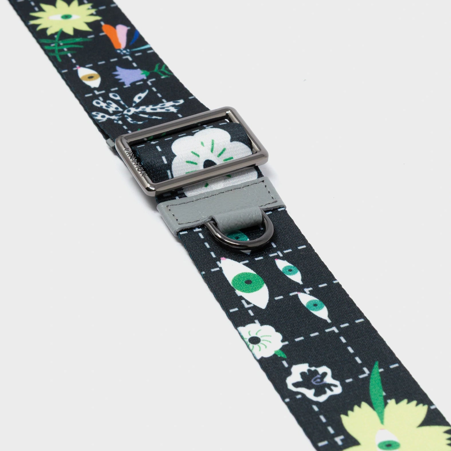Detachable Black Nylon Strap - Floralia Print - Detail