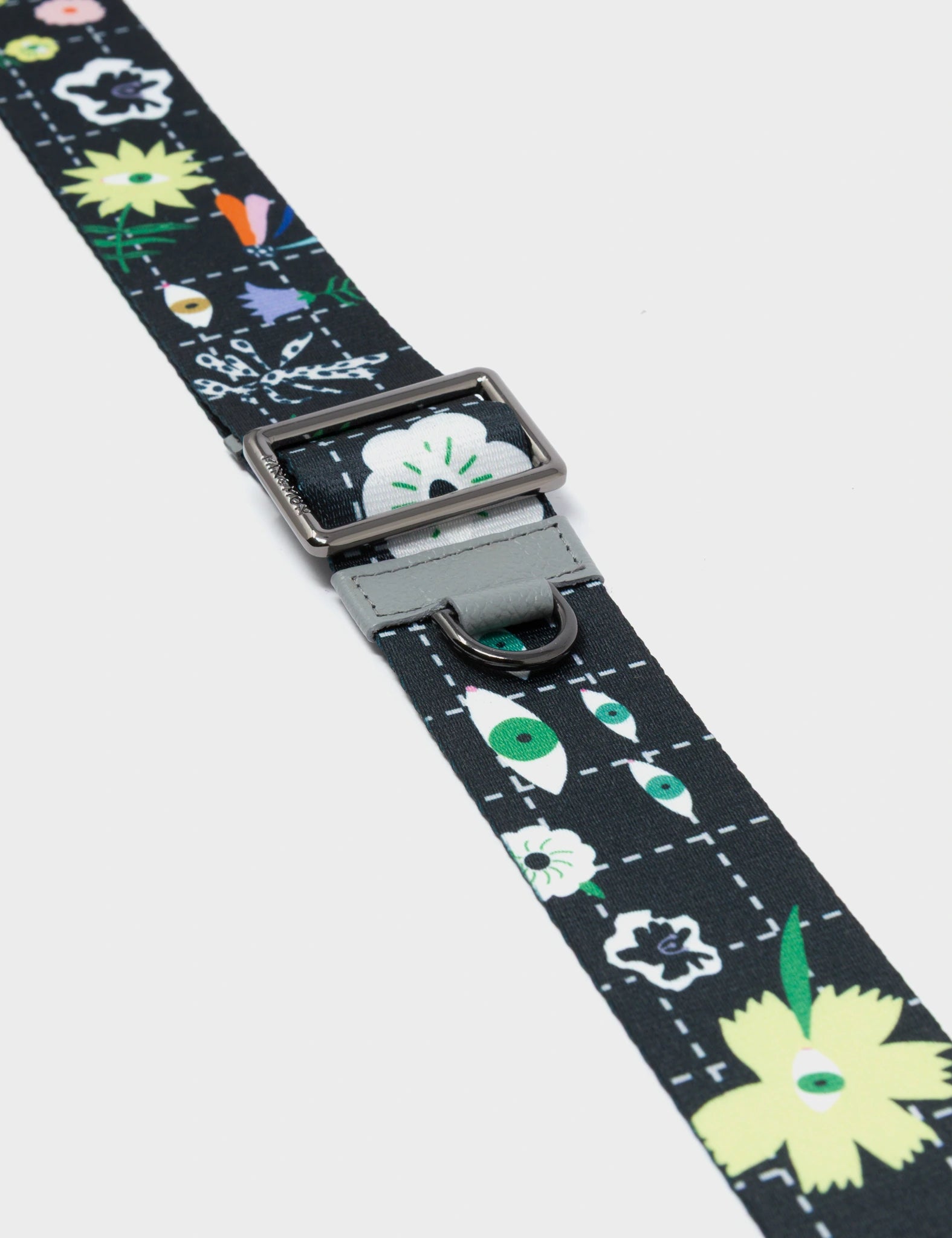 Detachable Black Nylon Strap - Floralia Print - Detail