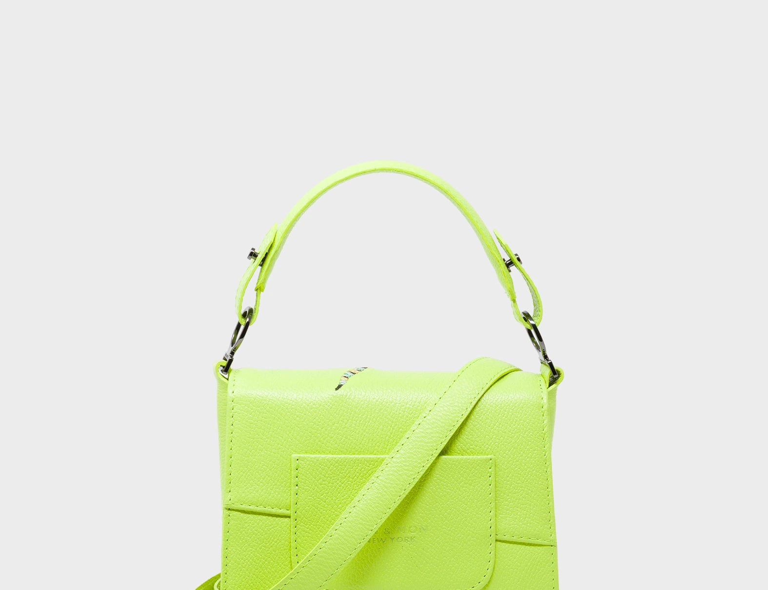 Anastasio Micro Crossbody Handbag Sharp Green Leather - Floralia Embroidery - Back