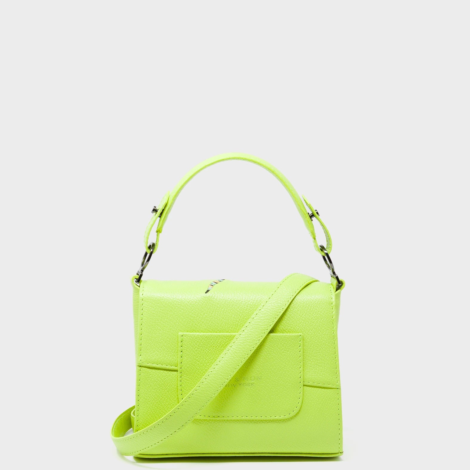 Anastasio Micro Crossbody Handbag Sharp Green Leather - Floralia Embroidery - Back