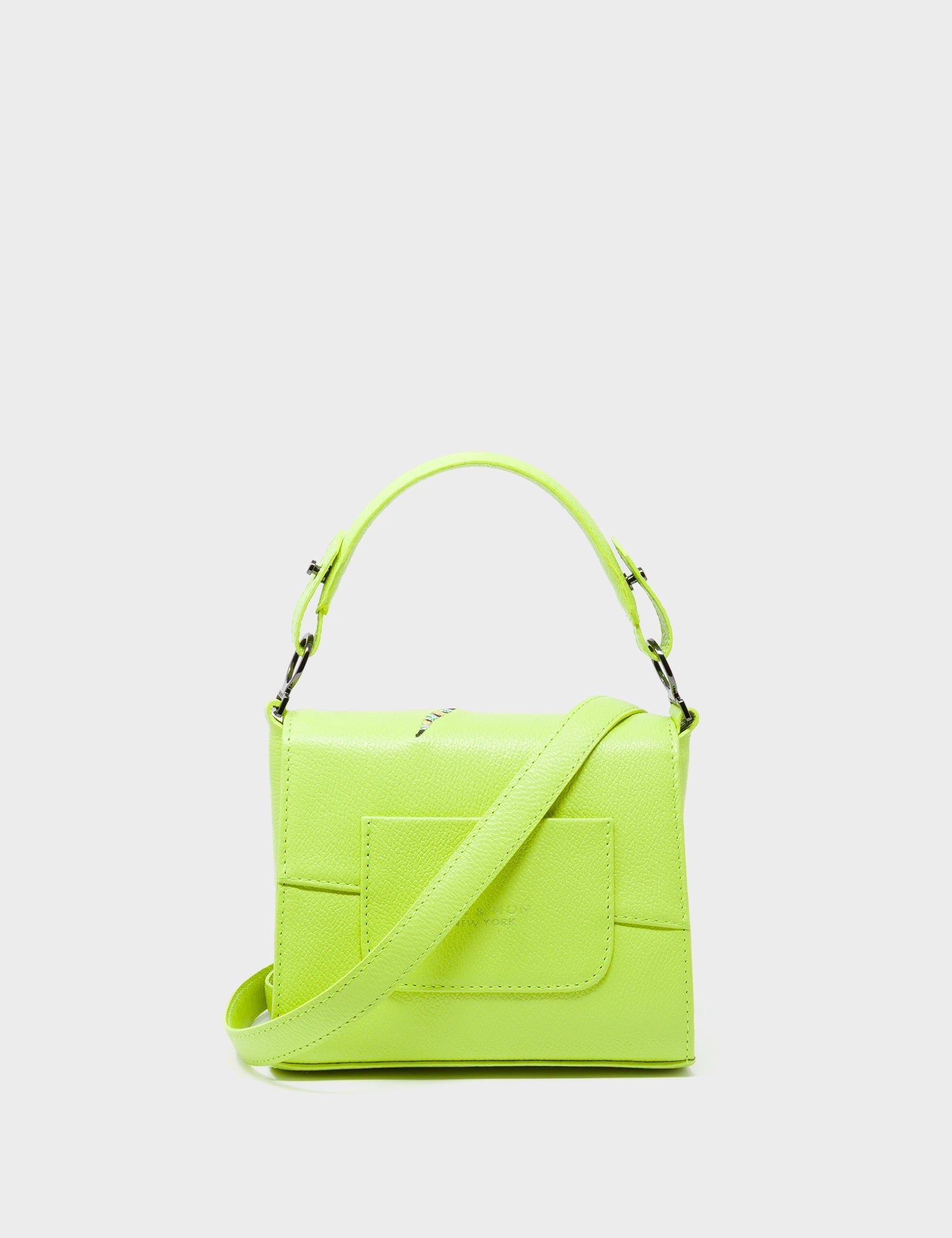 Anastasio Micro Crossbody Handbag Sharp Green Leather - Floralia Embroidery - Back