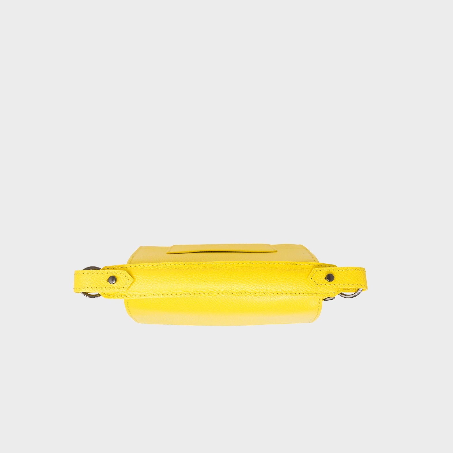 Anastasio Micro Crossbody Handbag Aurora Yellow Leather - All Over Eyes Embroidery - Up view