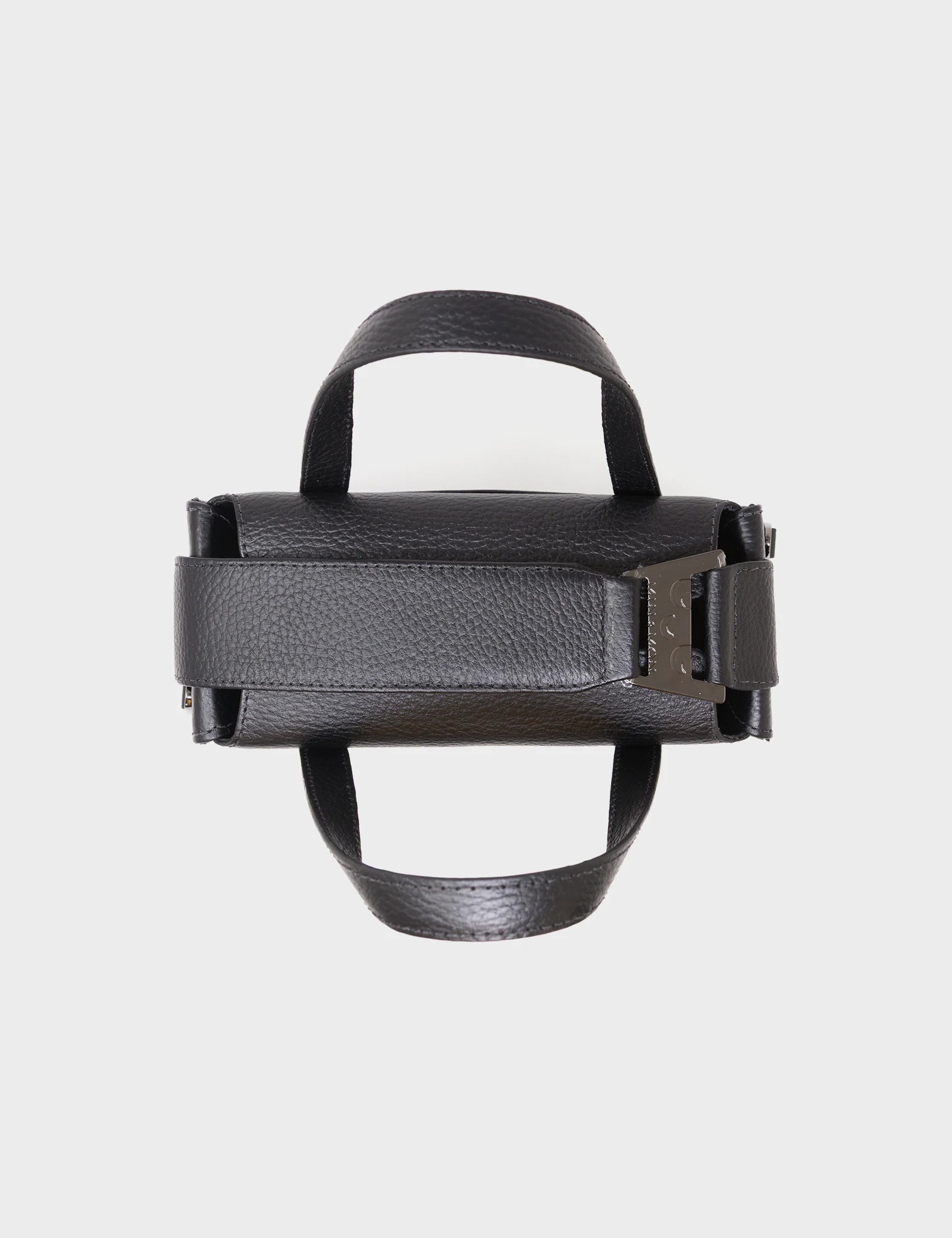 Benji Small Crossbody Black Leather Bag - Look Up - Top View